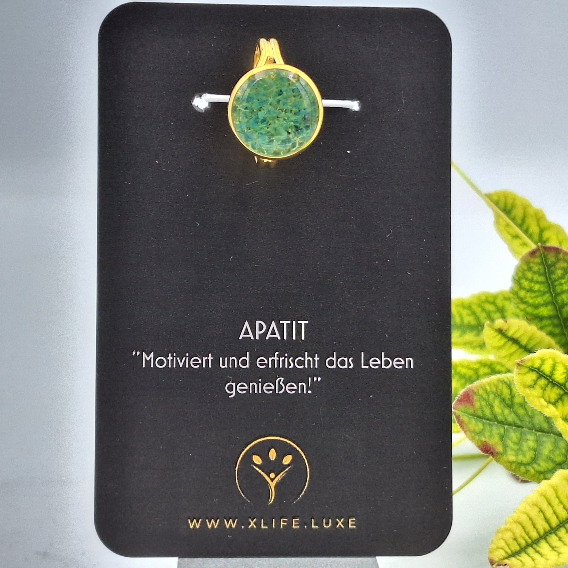 Apatit Messing Ring 14mm gold