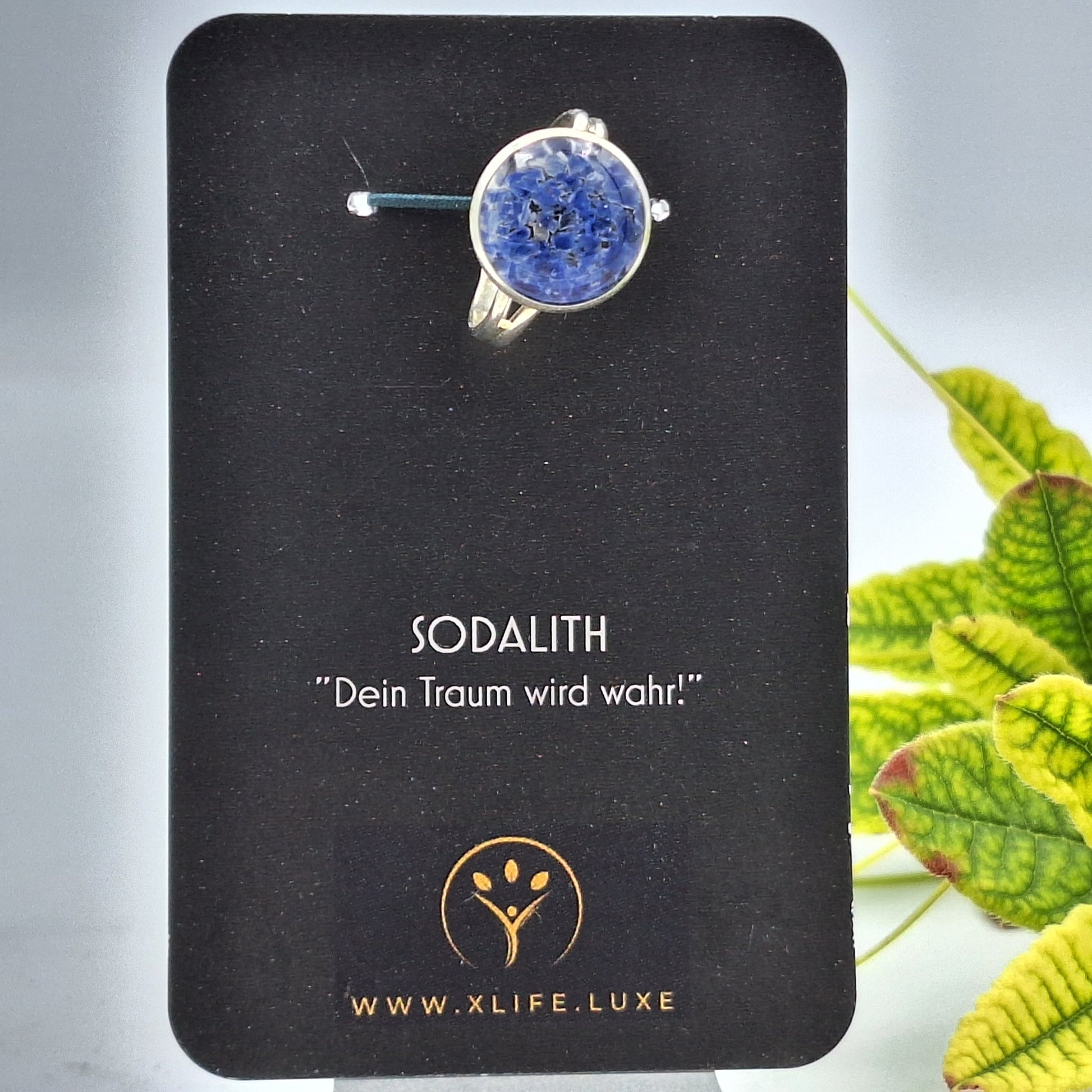 Sodalith Messing Ring 14mm