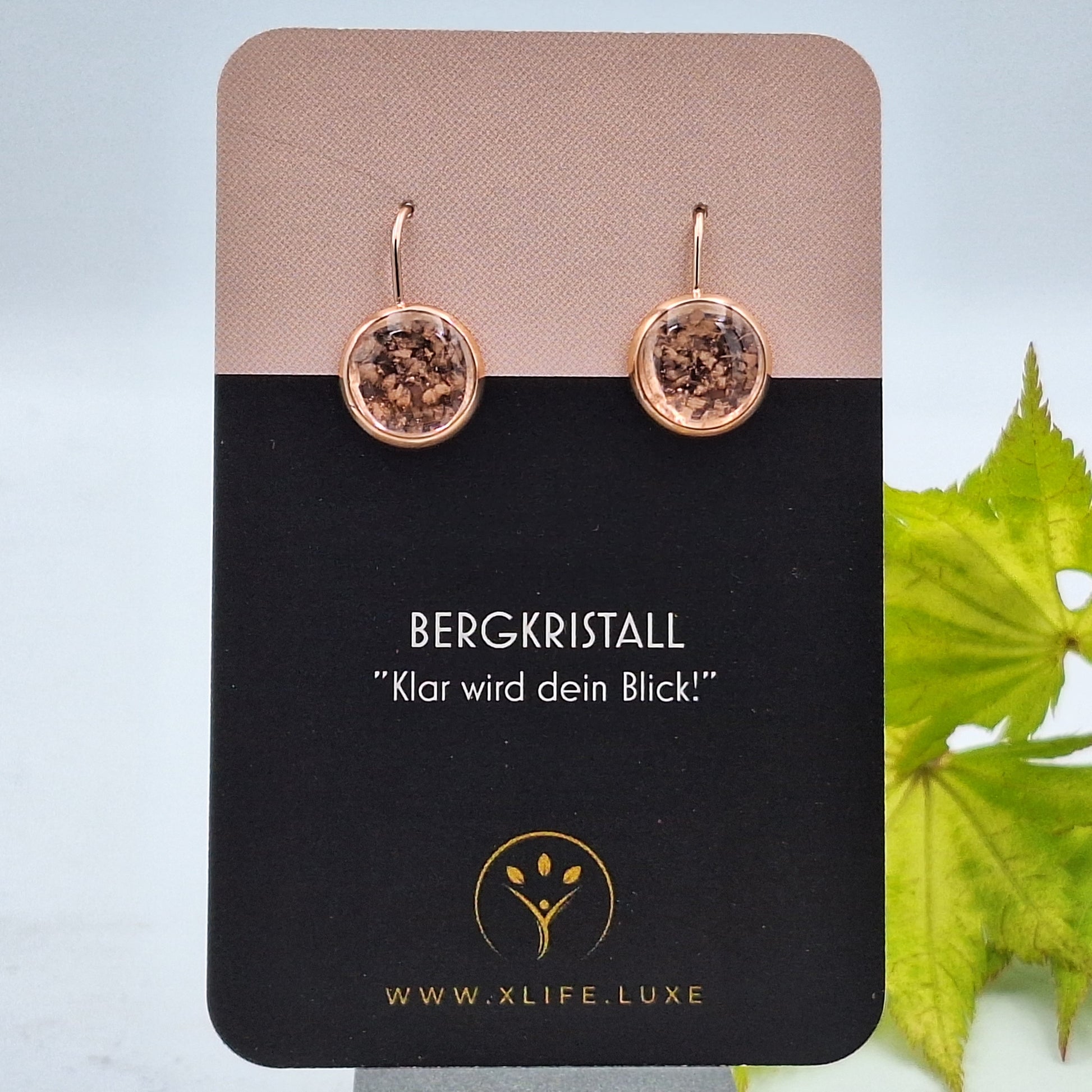 Ohrhänger Bergkristall 12mm Gold