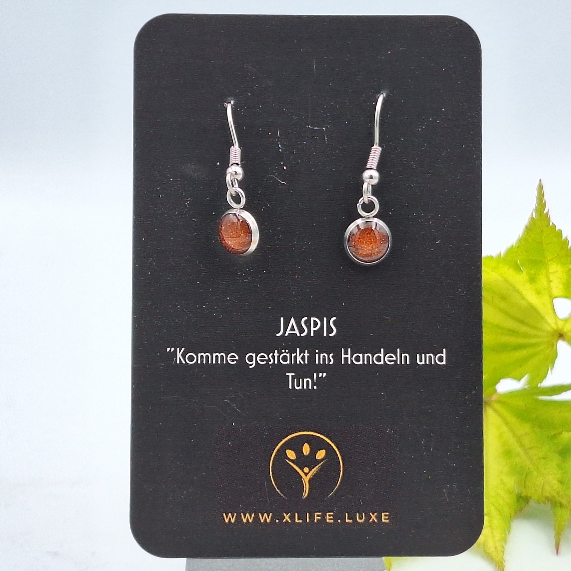 Ohrhänger Jaspis 8mm Edelstahl