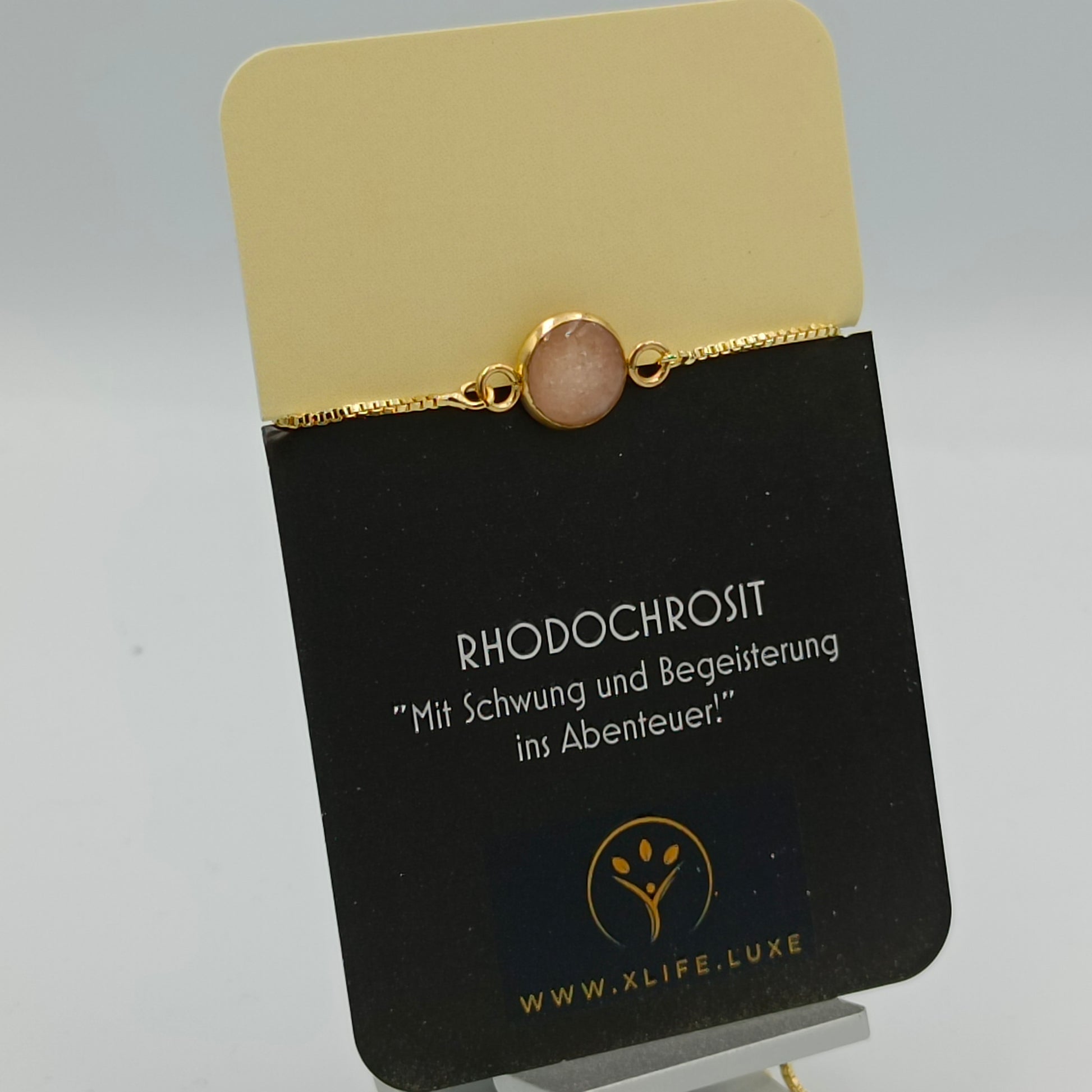 Rhodochrosit Armband 10 mm golden