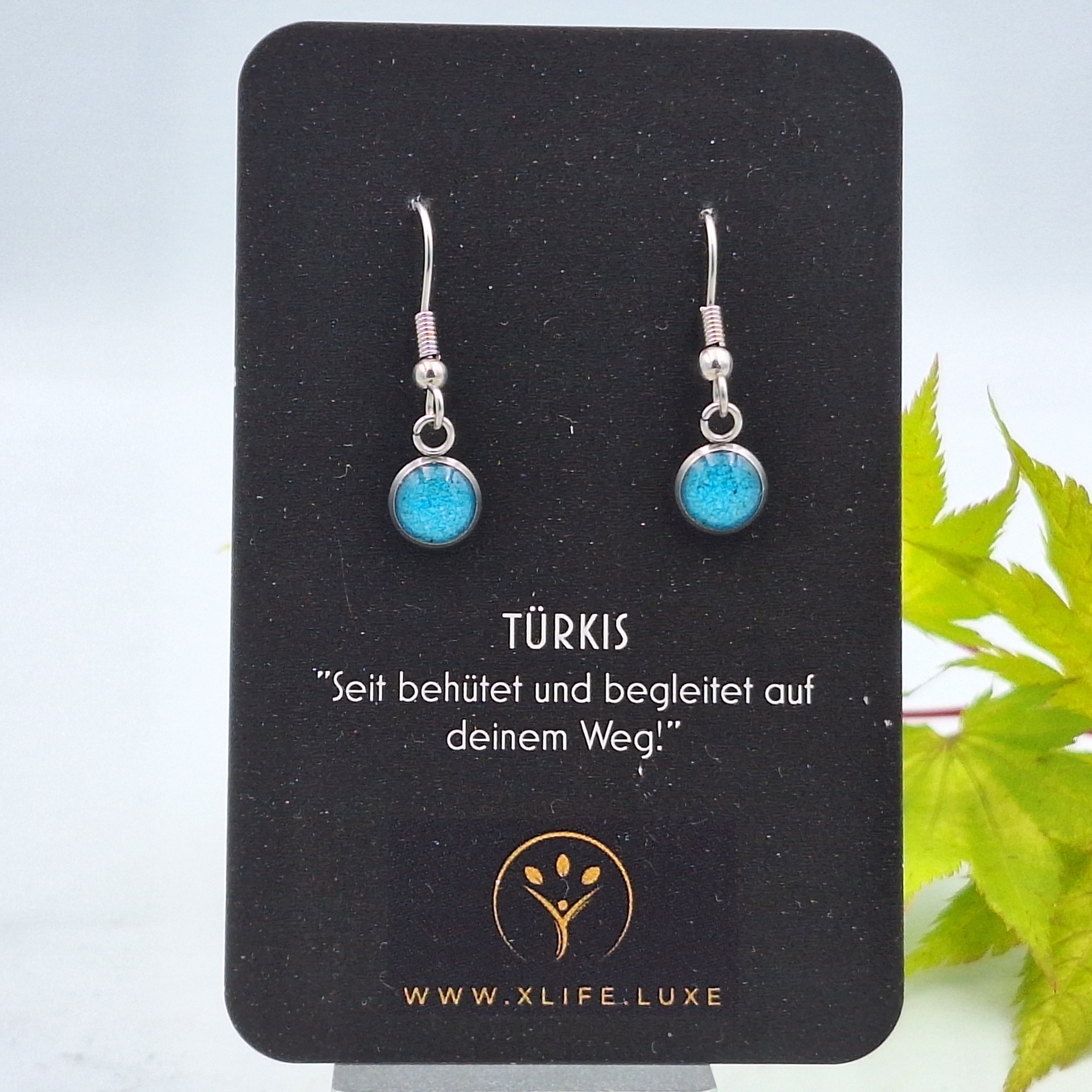 Ohrhänger Türkis 8mm Edelstahl