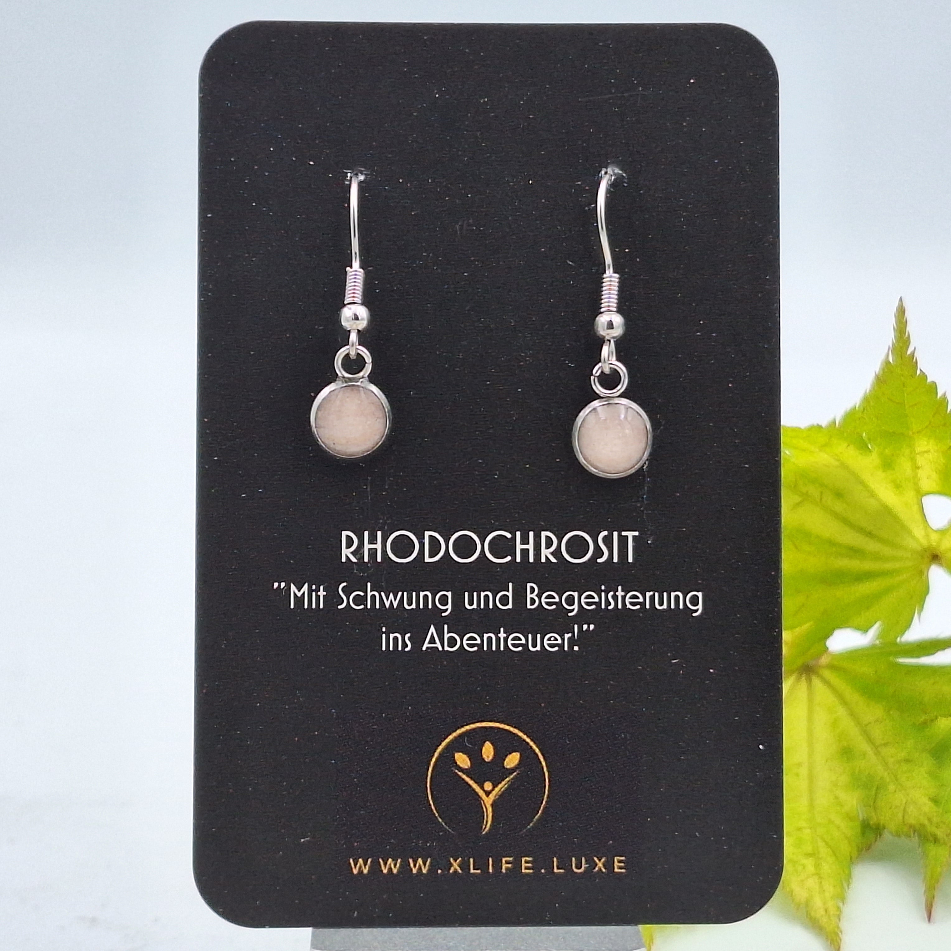 Ohrhänger Rhodochrosit 8mm Edelstahl
