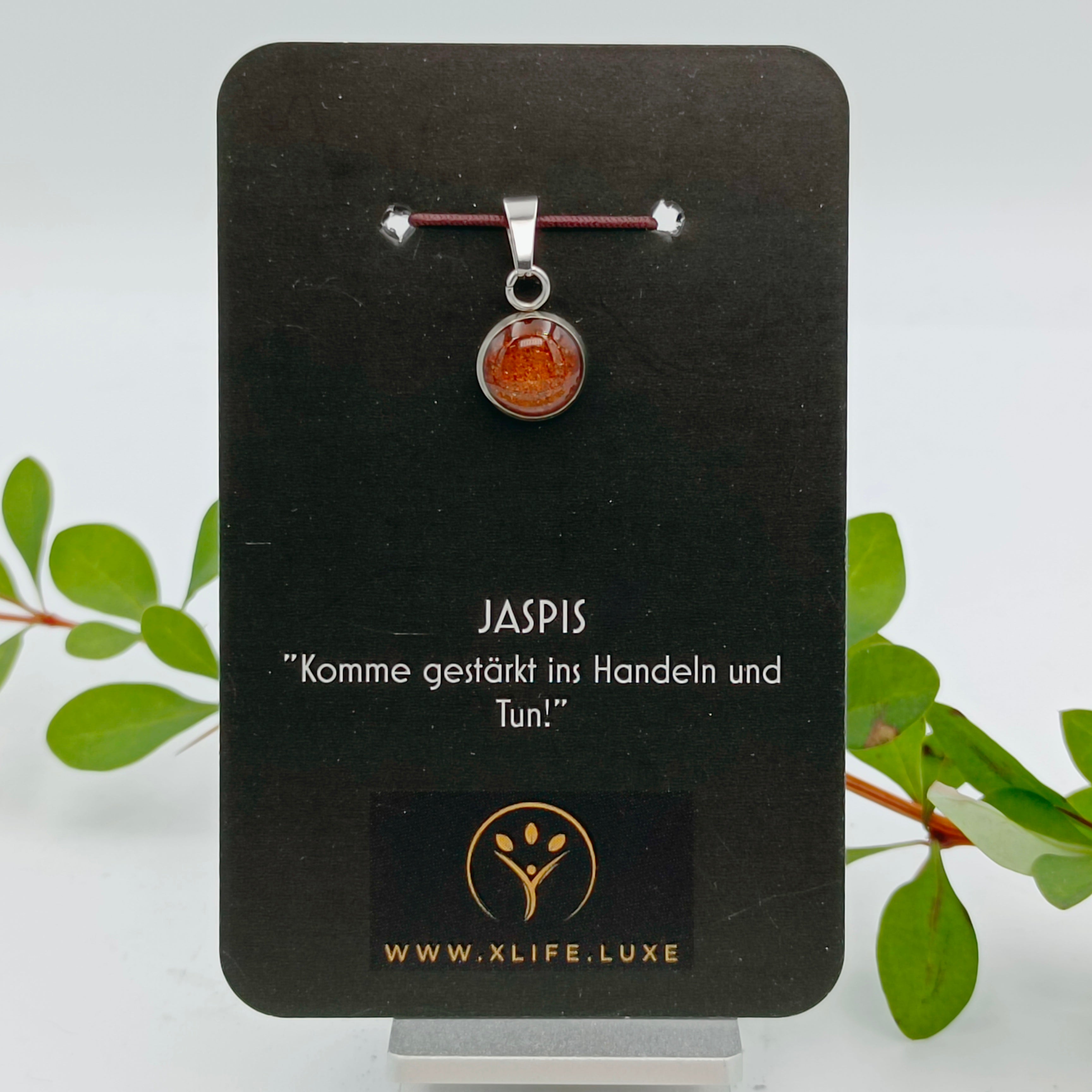 Jaspis Schmuckanhänger - Rund 10mm