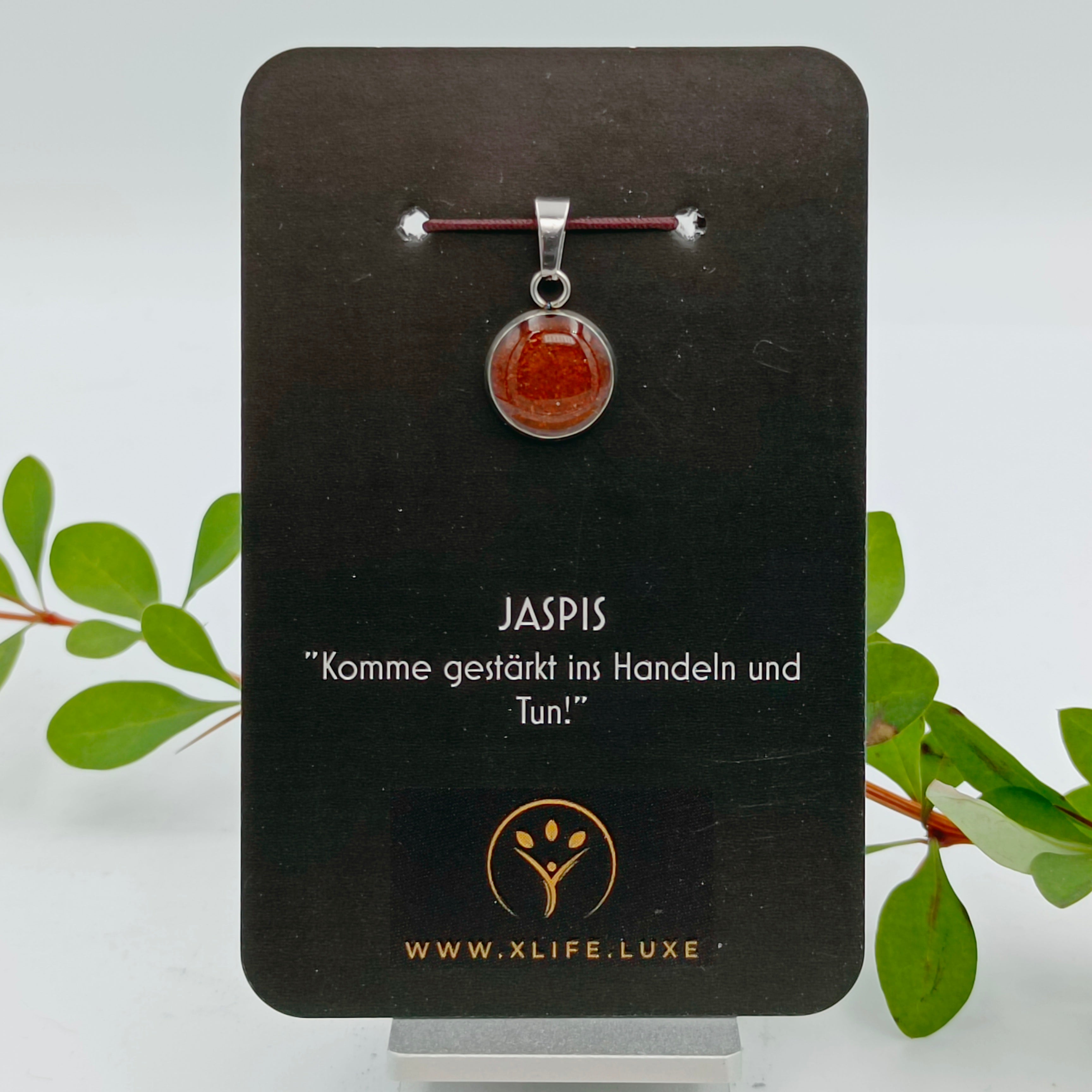 Jaspis Schmuckanhänger - Rund 12mm