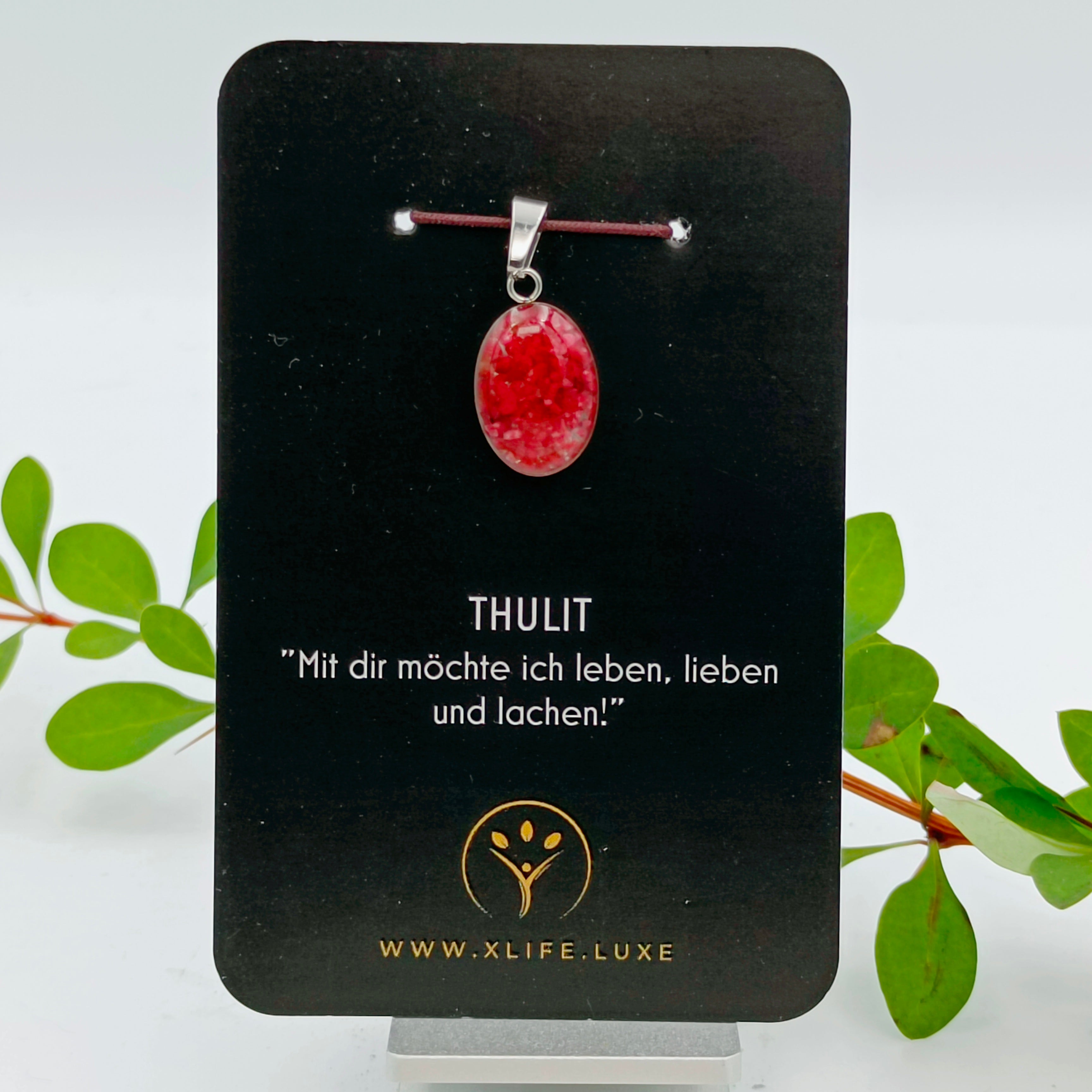 Thulit Schmuckanhänger - Oval 14mm