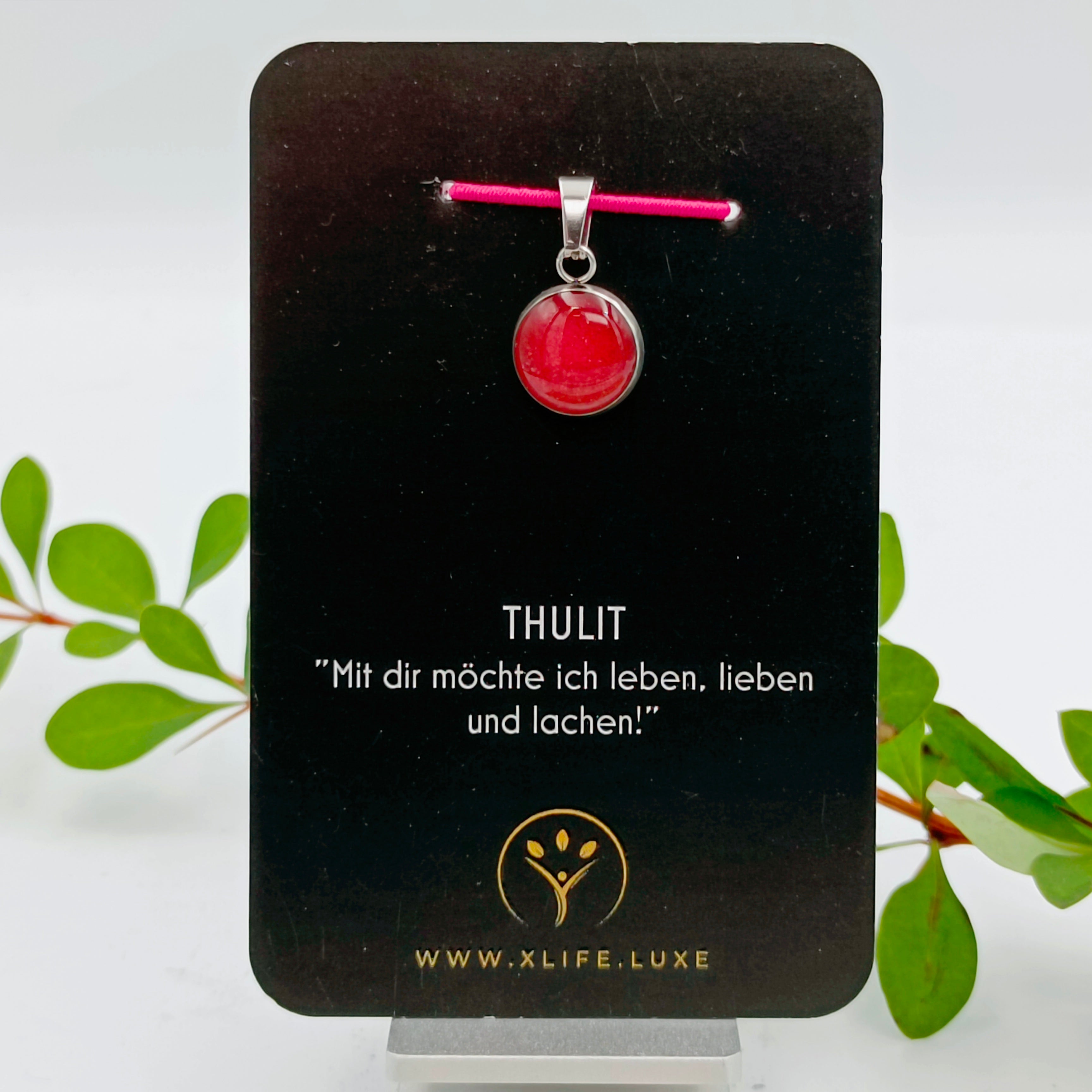 Thulit Schmuckanhänger - Rund 12mm