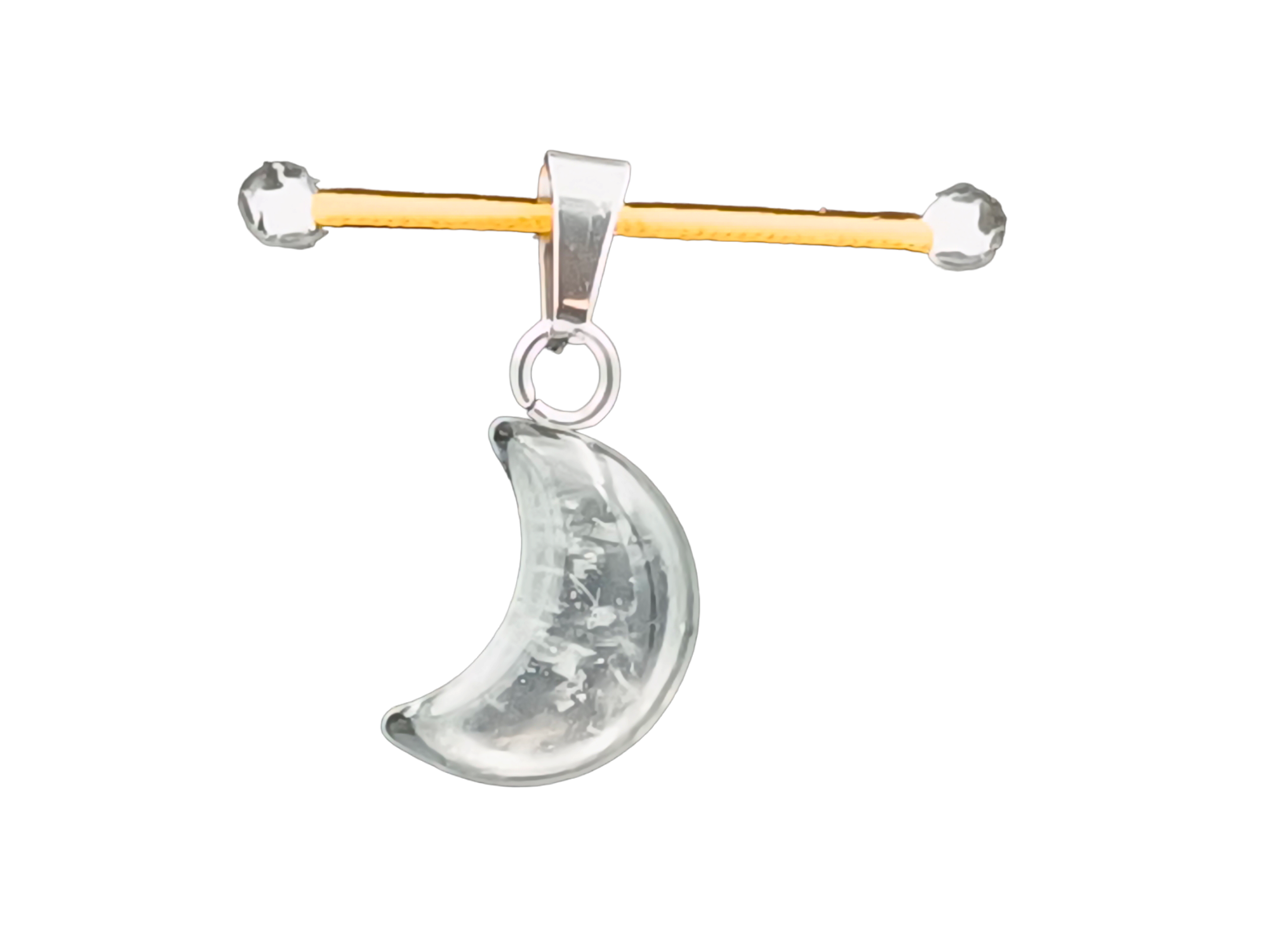 Bergkristall Schmuckanhänger - Mond 14mm