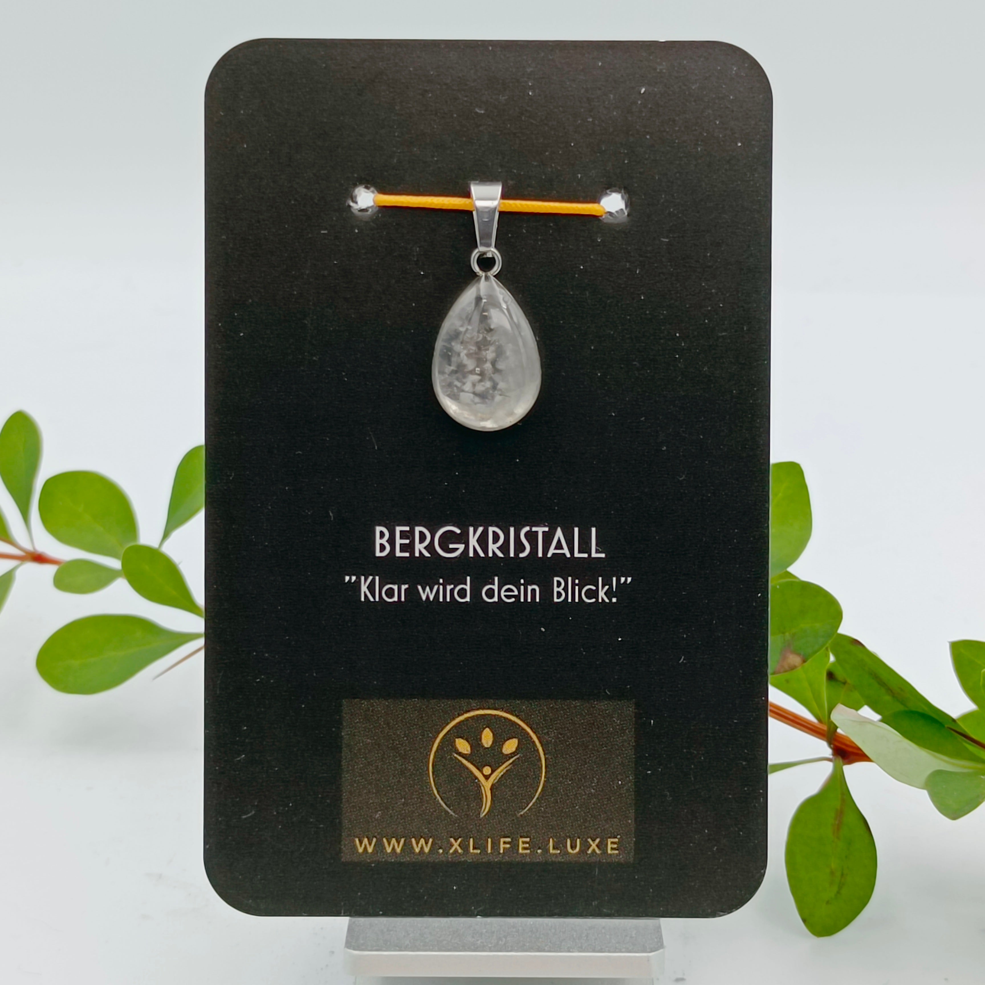 Bergkristall Schmuckanhänger - Tropfen 14mm