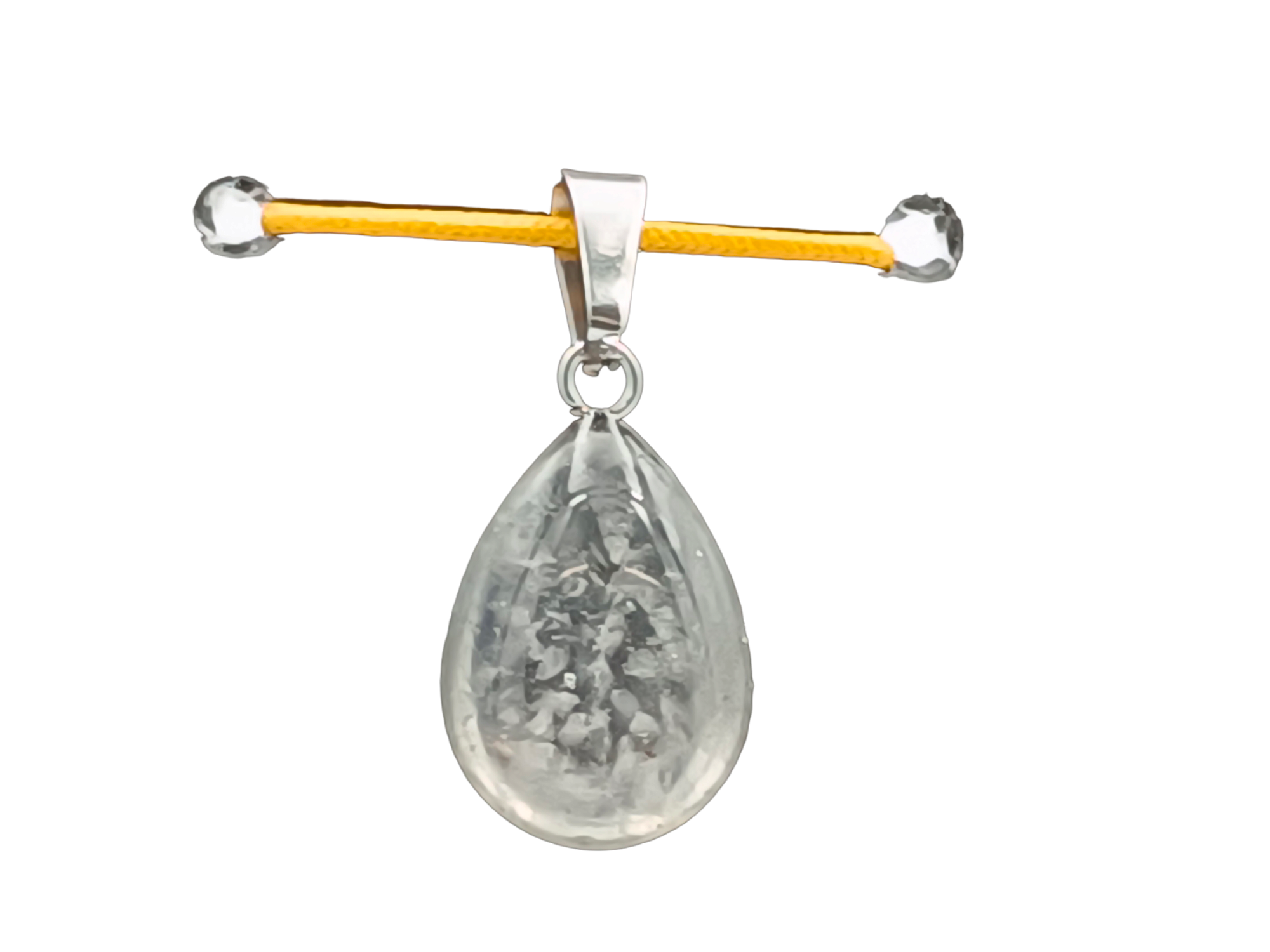 Bergkristall Schmuckanhänger - Tropfen 14mm