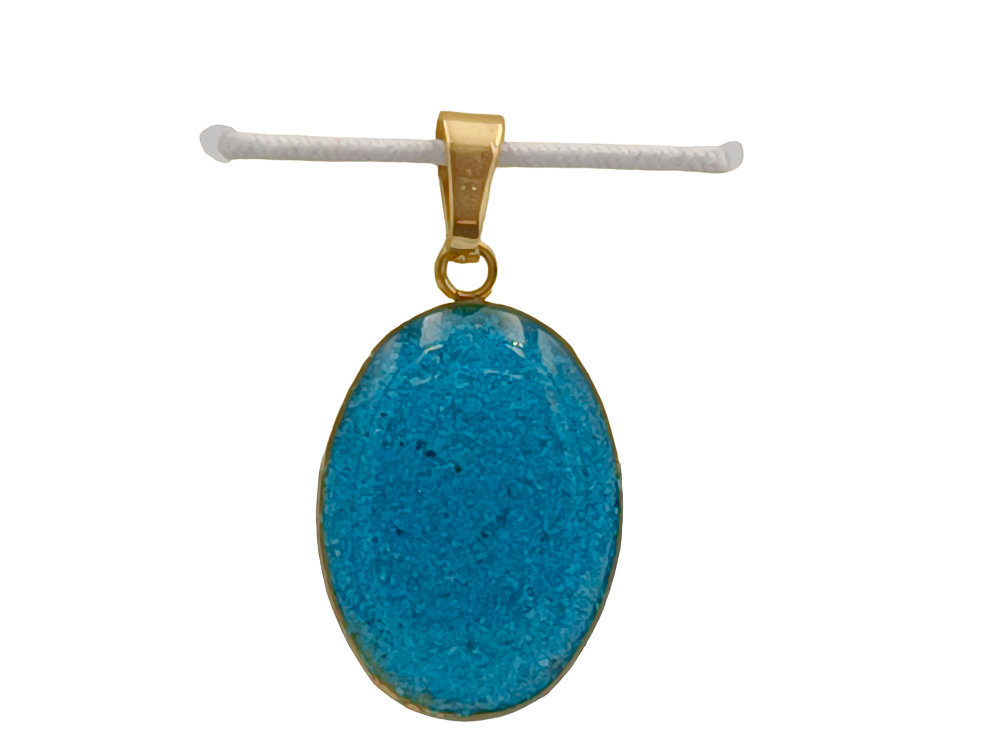 Türkis Schmuckanhänger - Oval 14mm