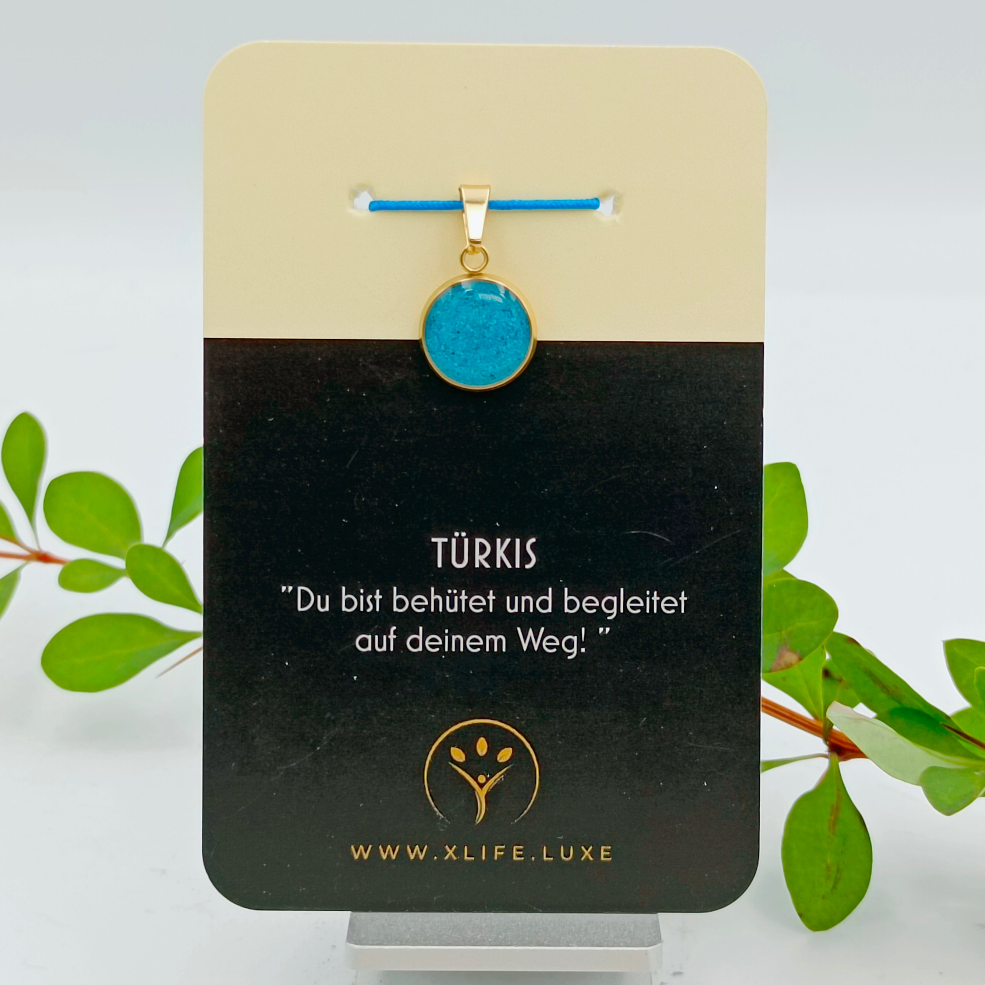 Türkis Schmuckanhänger - rund 12mm