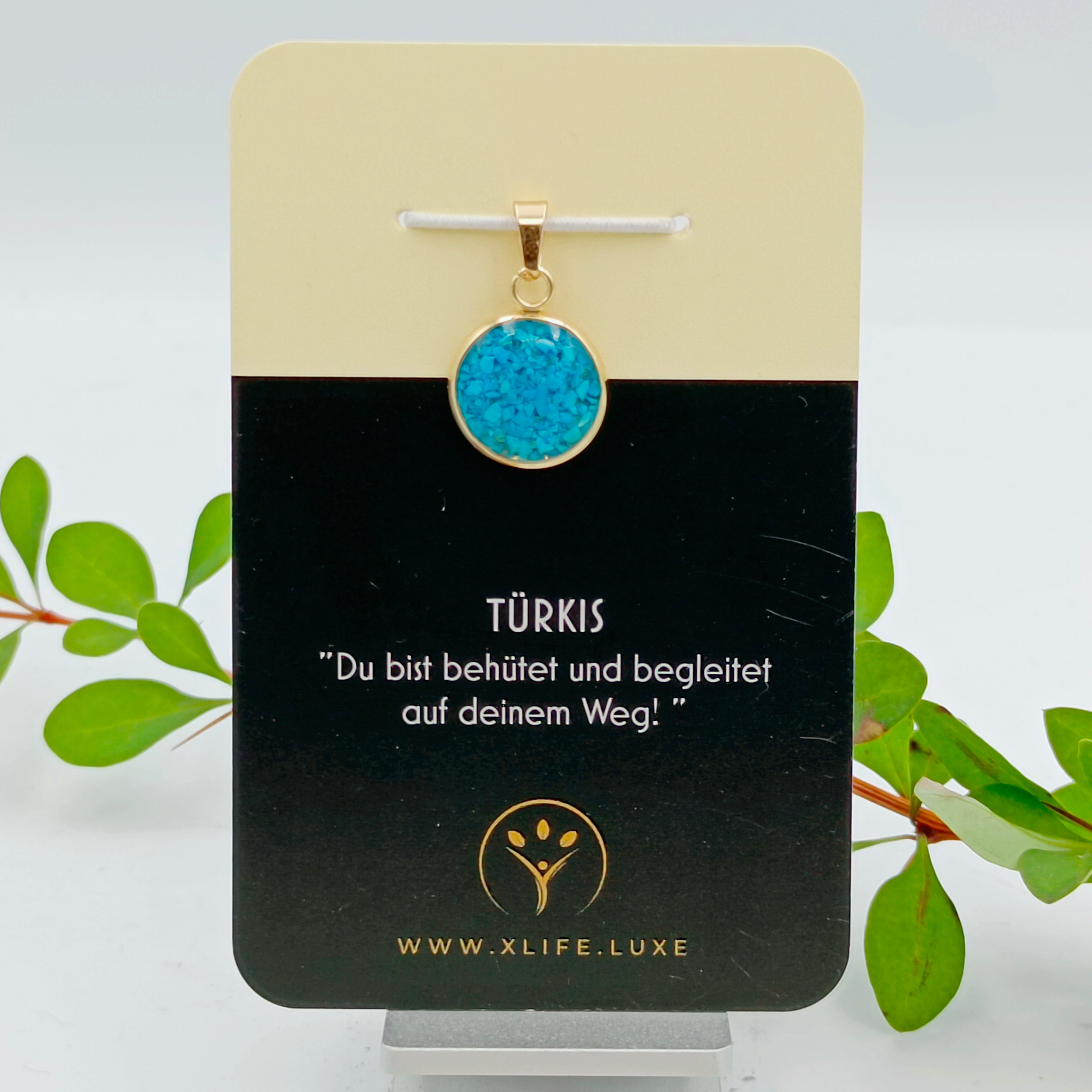 Türkis Schmuckanhänger - Rund 14mm