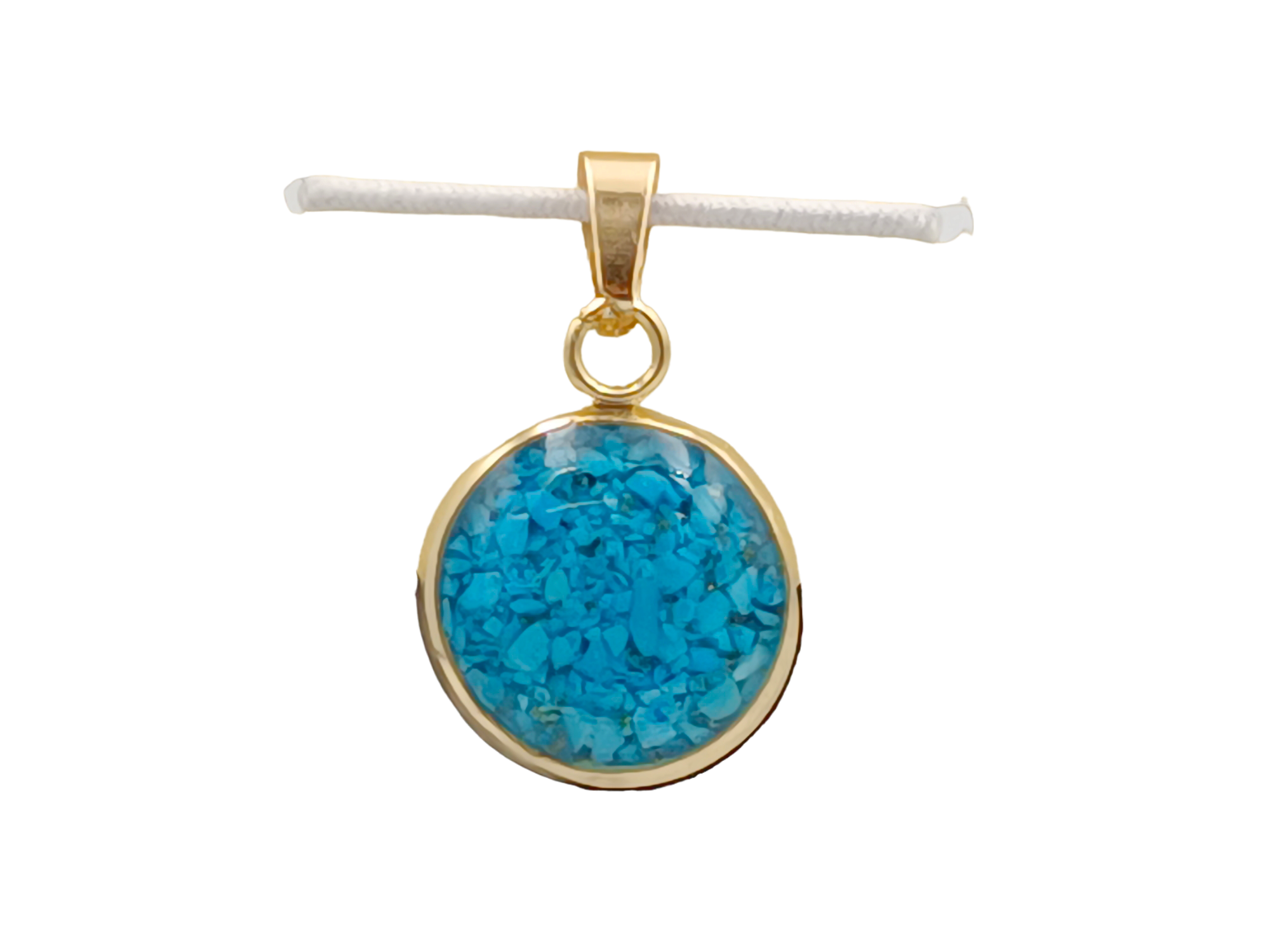 Türkis Schmuckanhänger - Rund 14mm