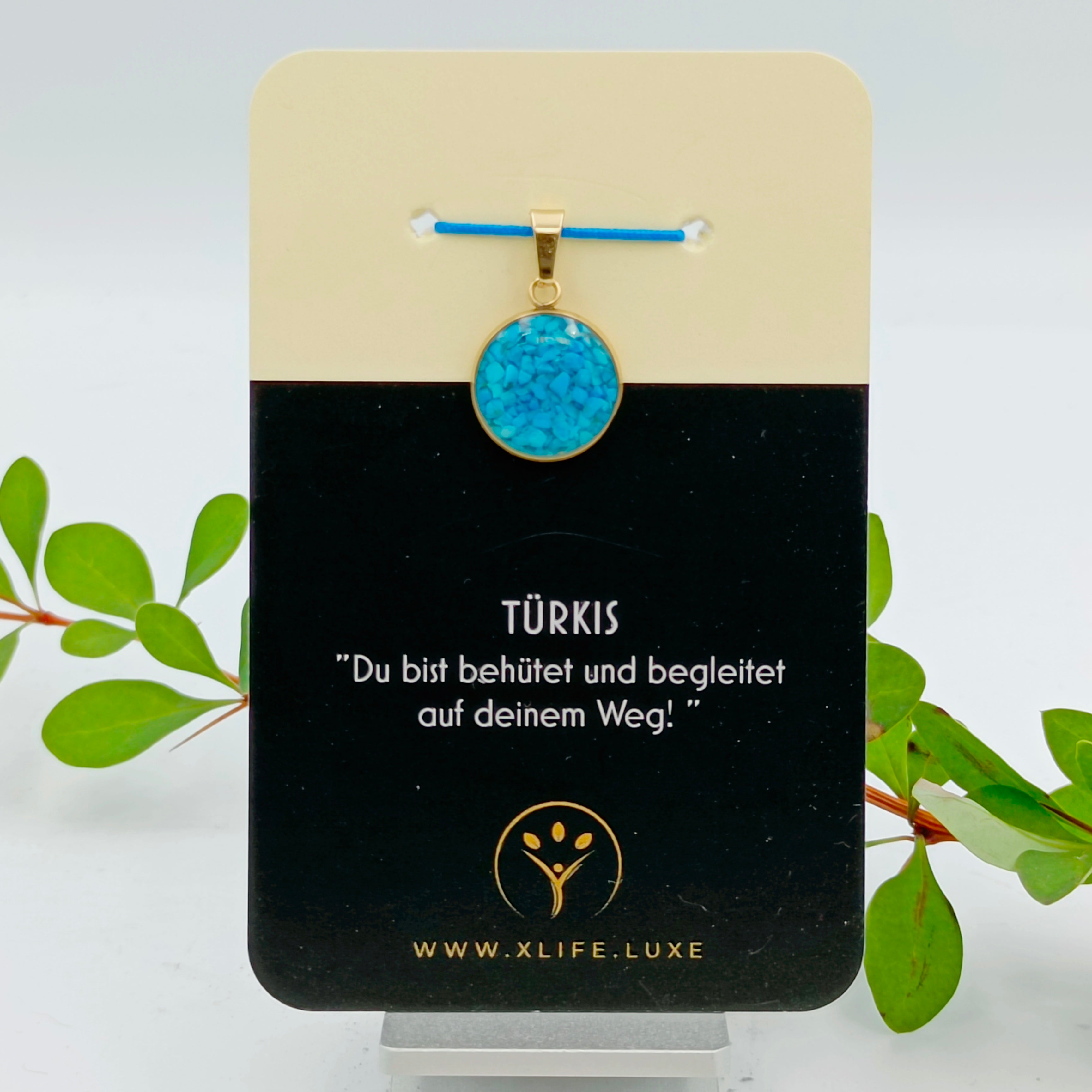 Türkis Schmuckanhänger - Rund 14mm