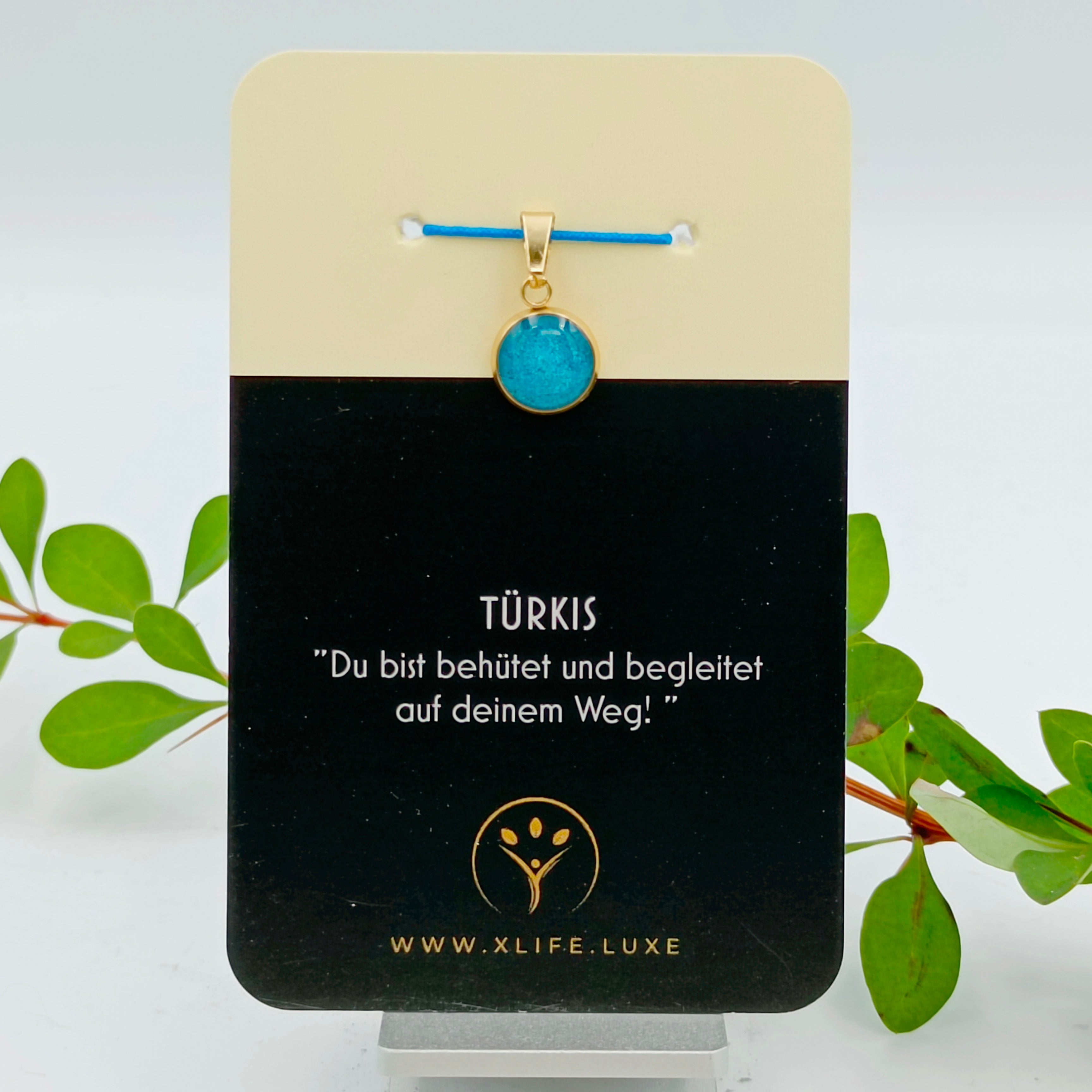 Türkis Schmuckanhänger - Rund 10mm