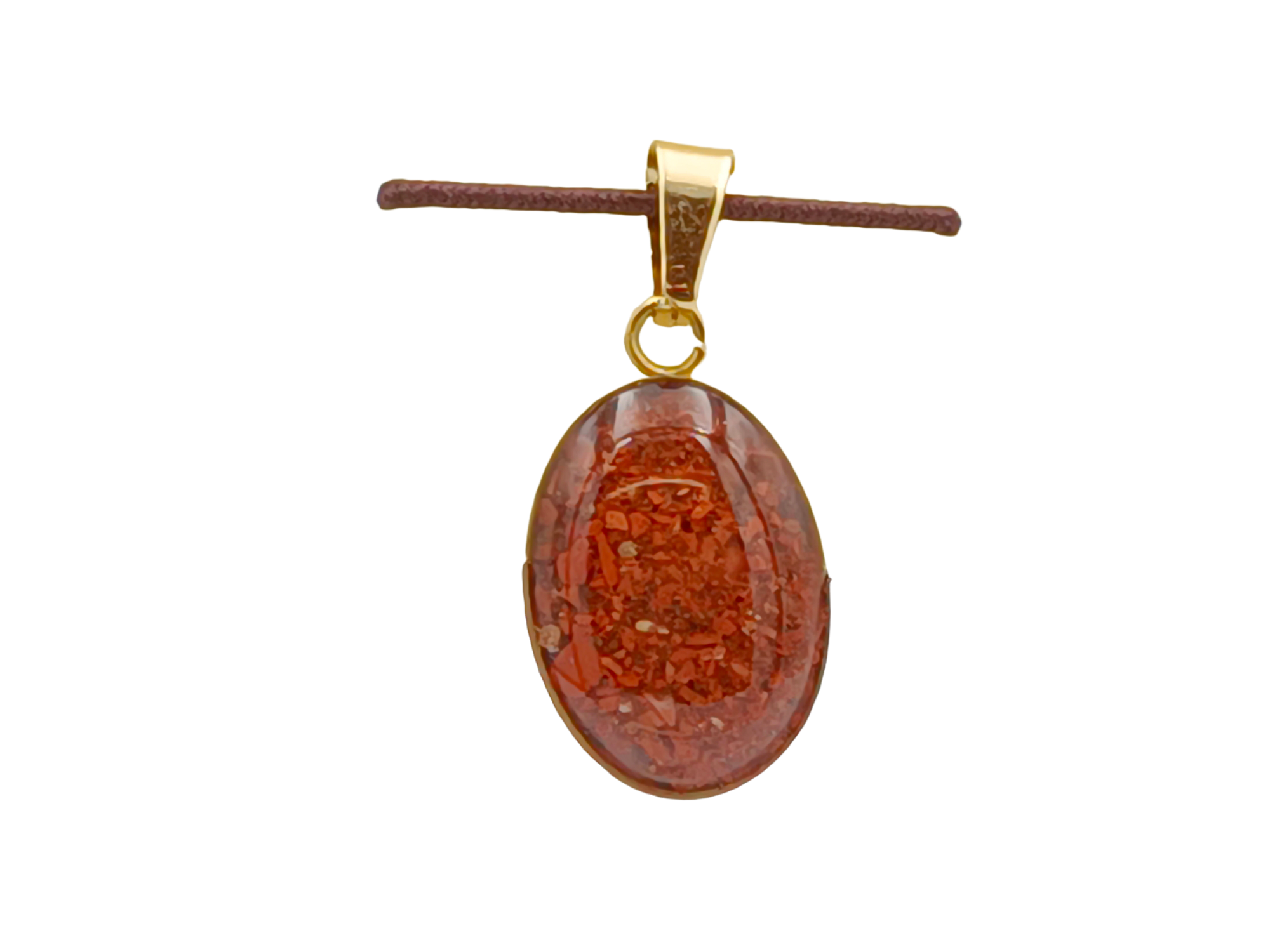 Jaspis Schmuckanhänger - Oval 14mm