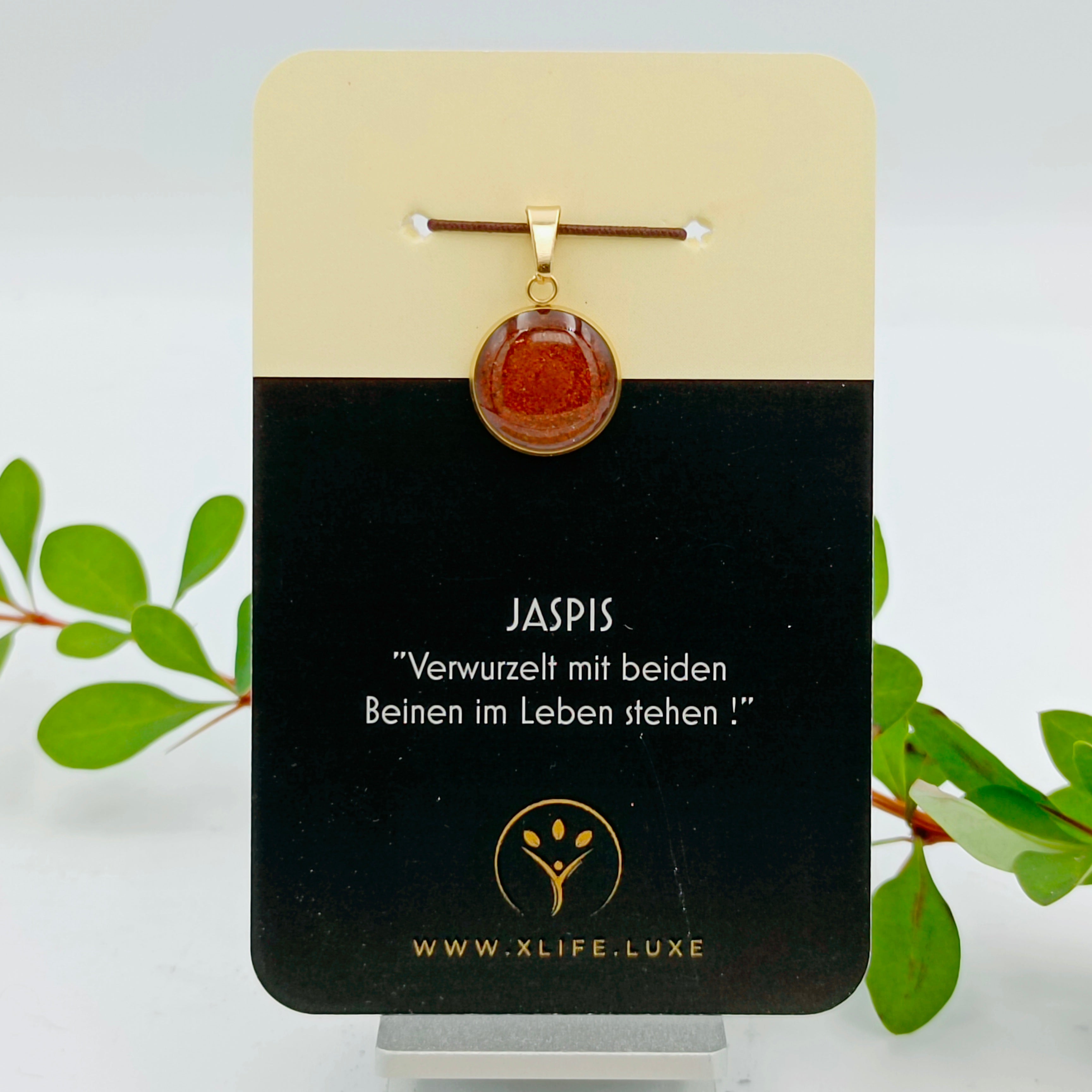 Jaspis Schmuckanhänger - Rund 14mm