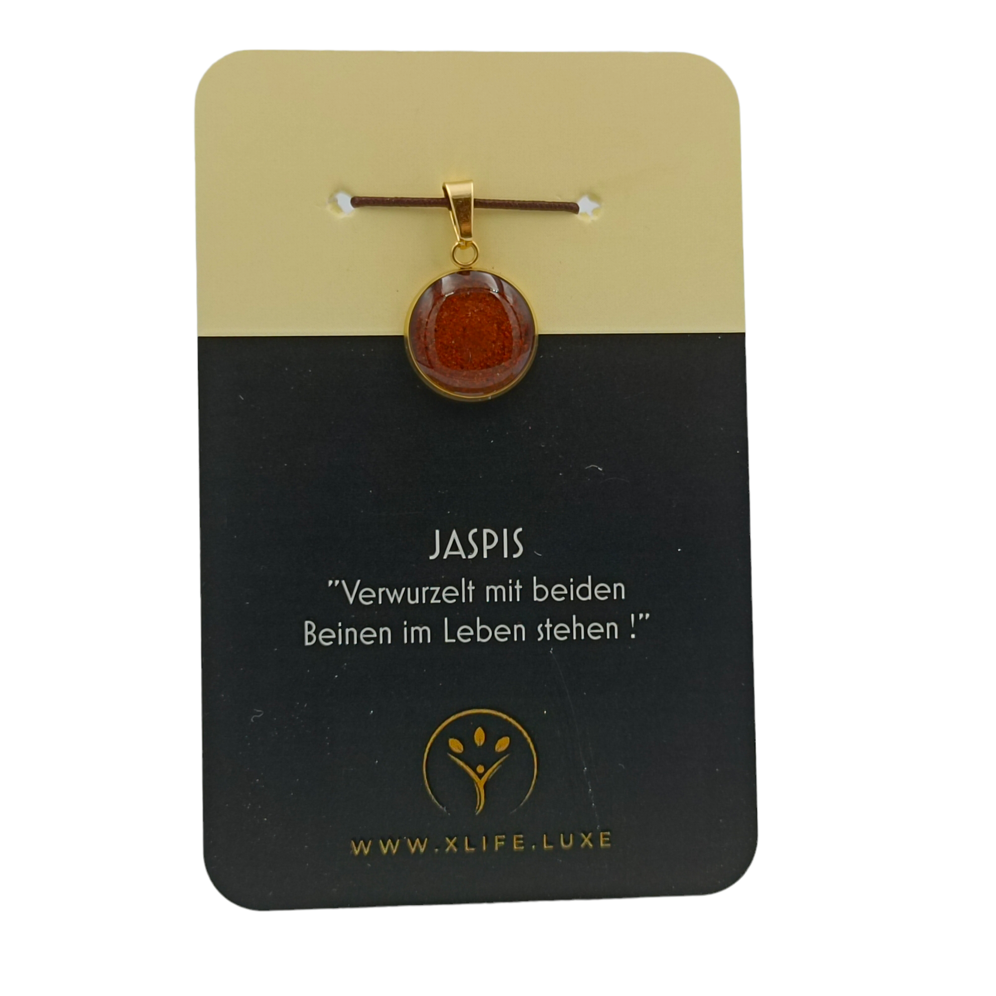 Jaspis Schmuckanhänger - Rund 14mm