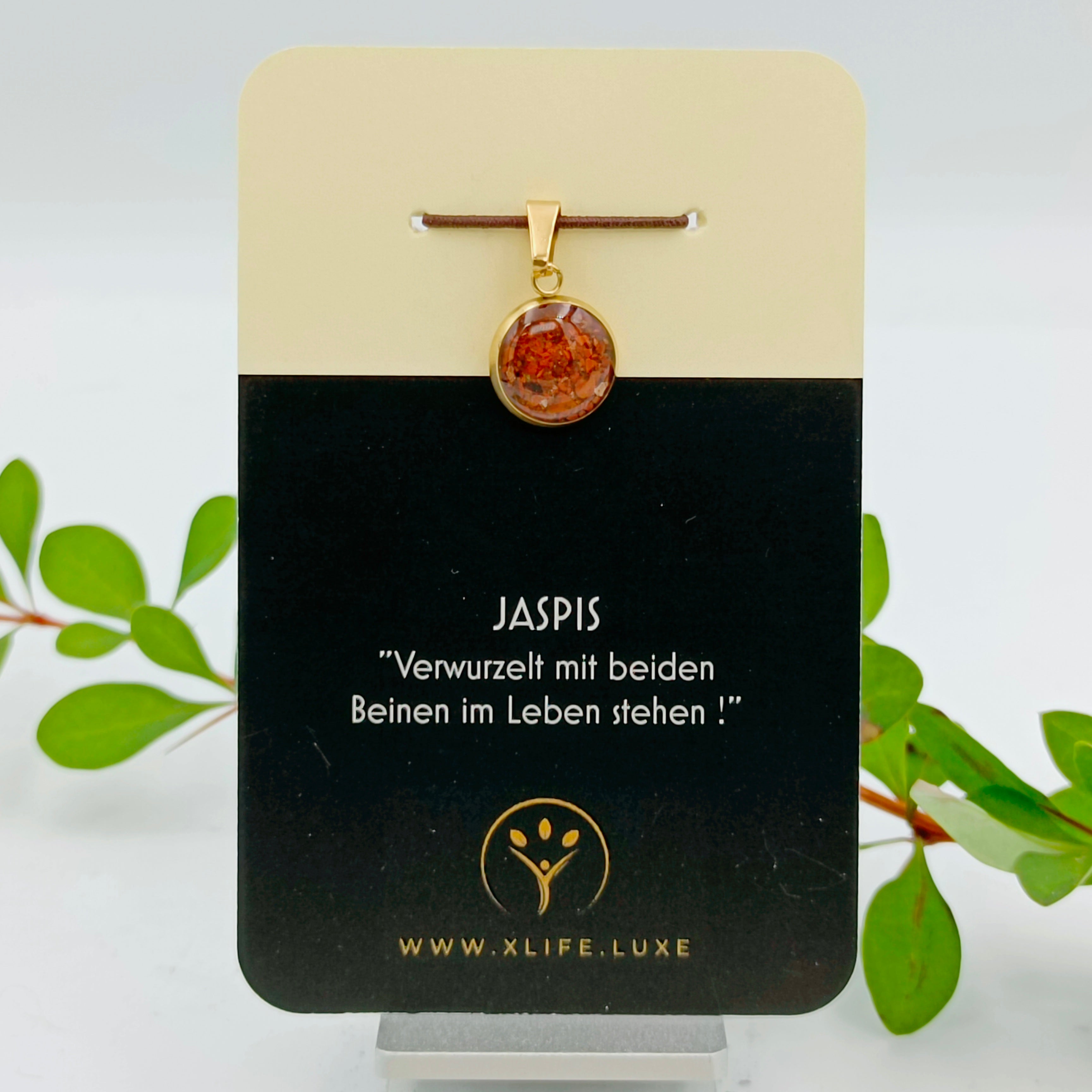 Jaspis Schmuckanhänger - Rund 12mm