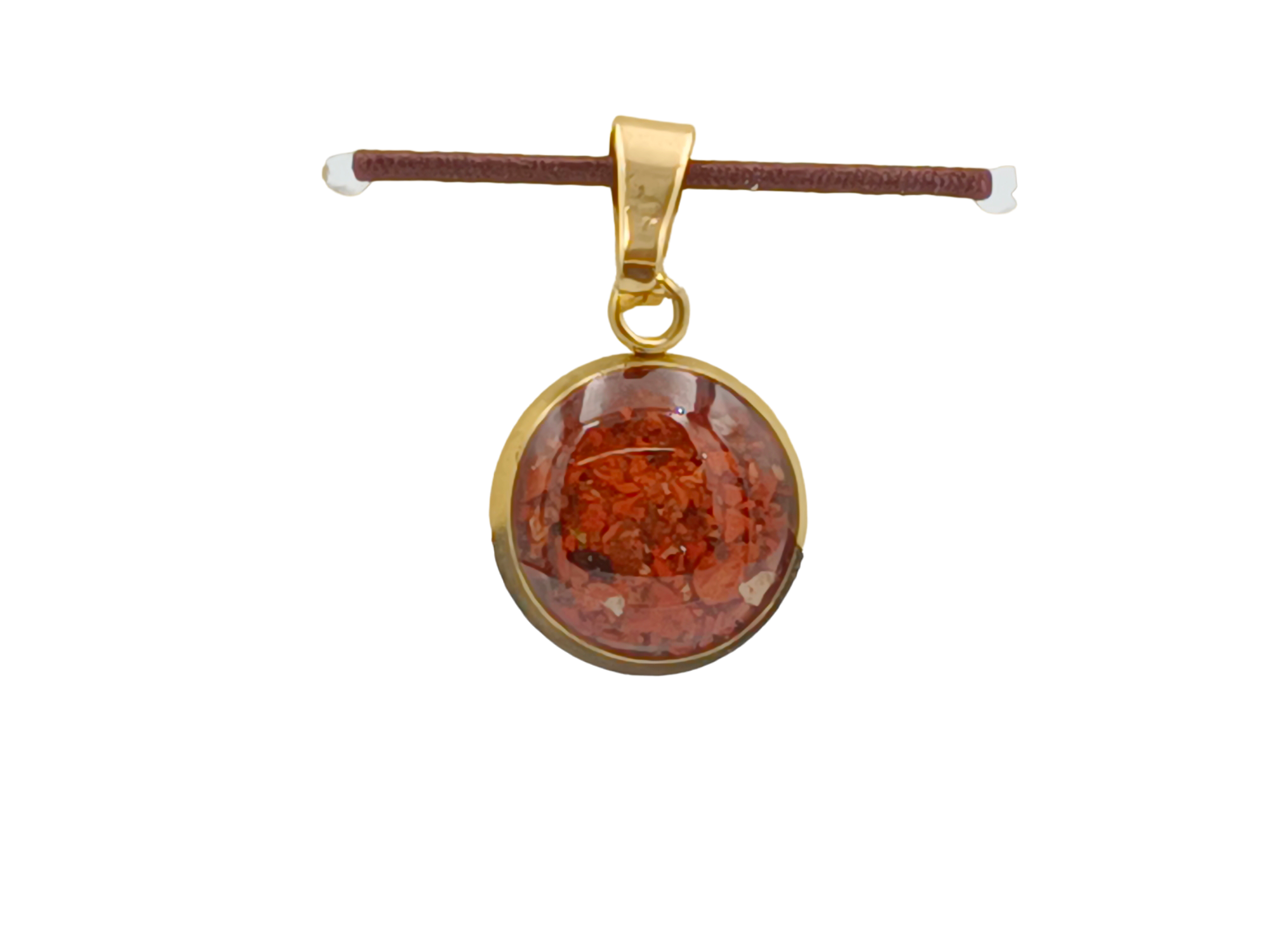 Jaspis Schmuckanhänger - Rund 12mm