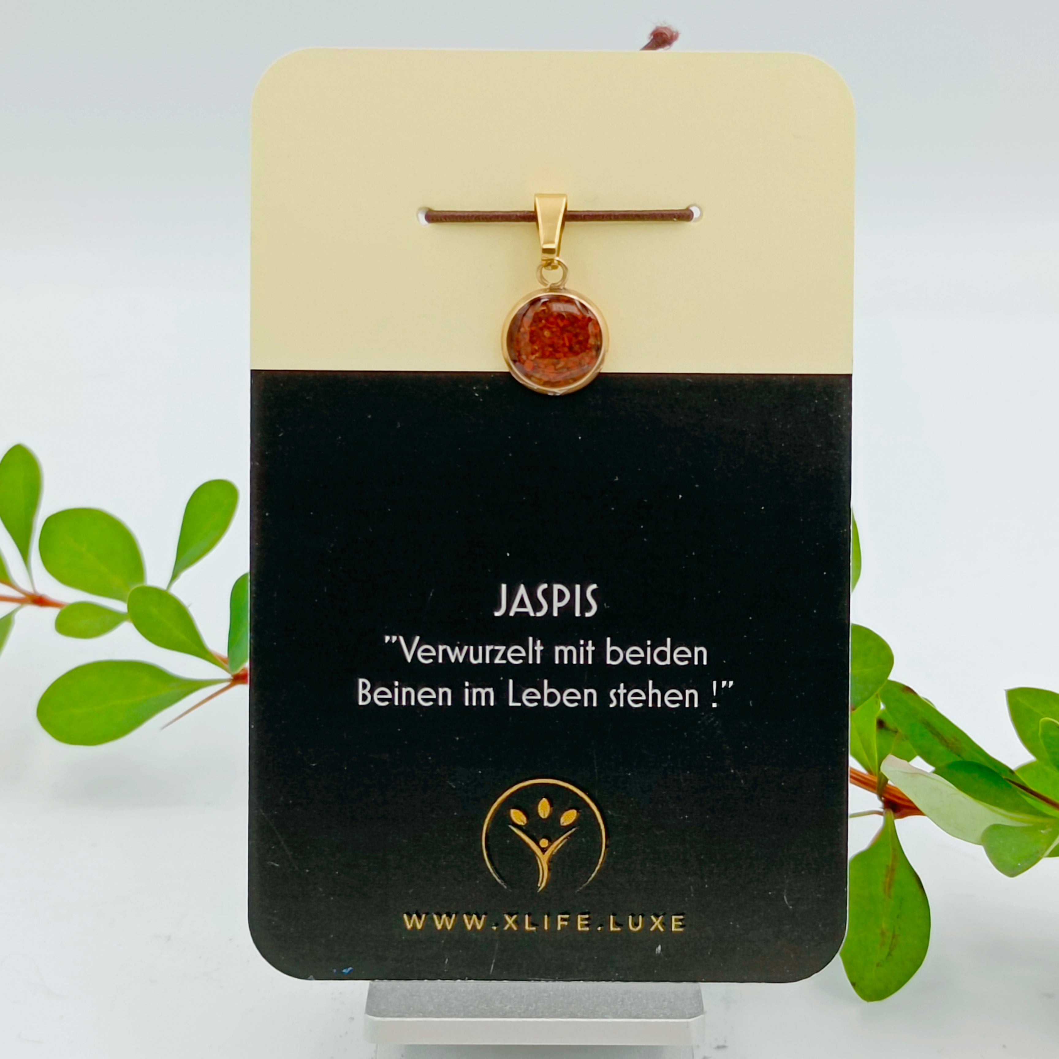 Jaspis Schmuckanhänger - Rund 10mm