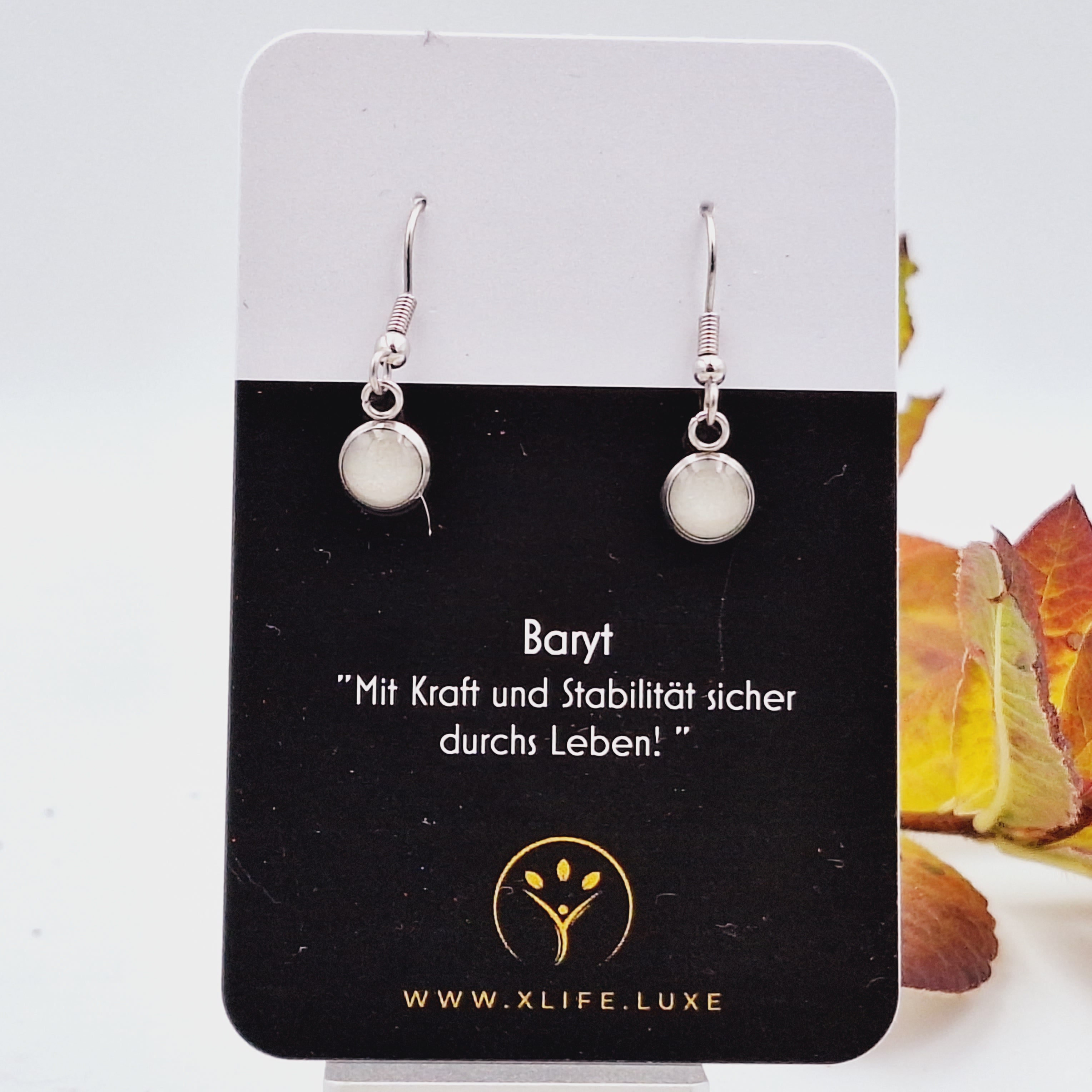 Ohrhänger Baryt 8mm Edelstahl