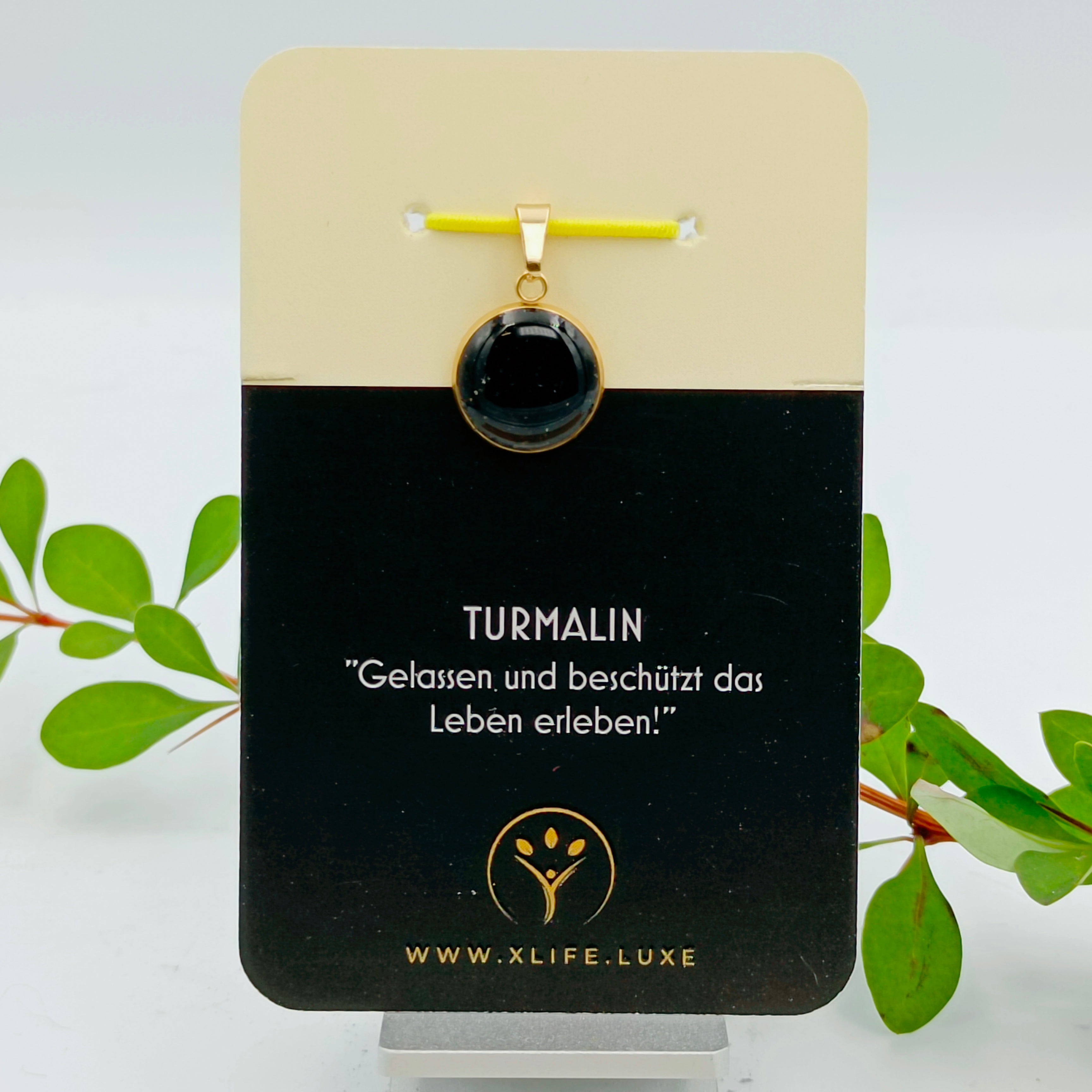 Turmalin Schmuckanhänger - Rund 14mm