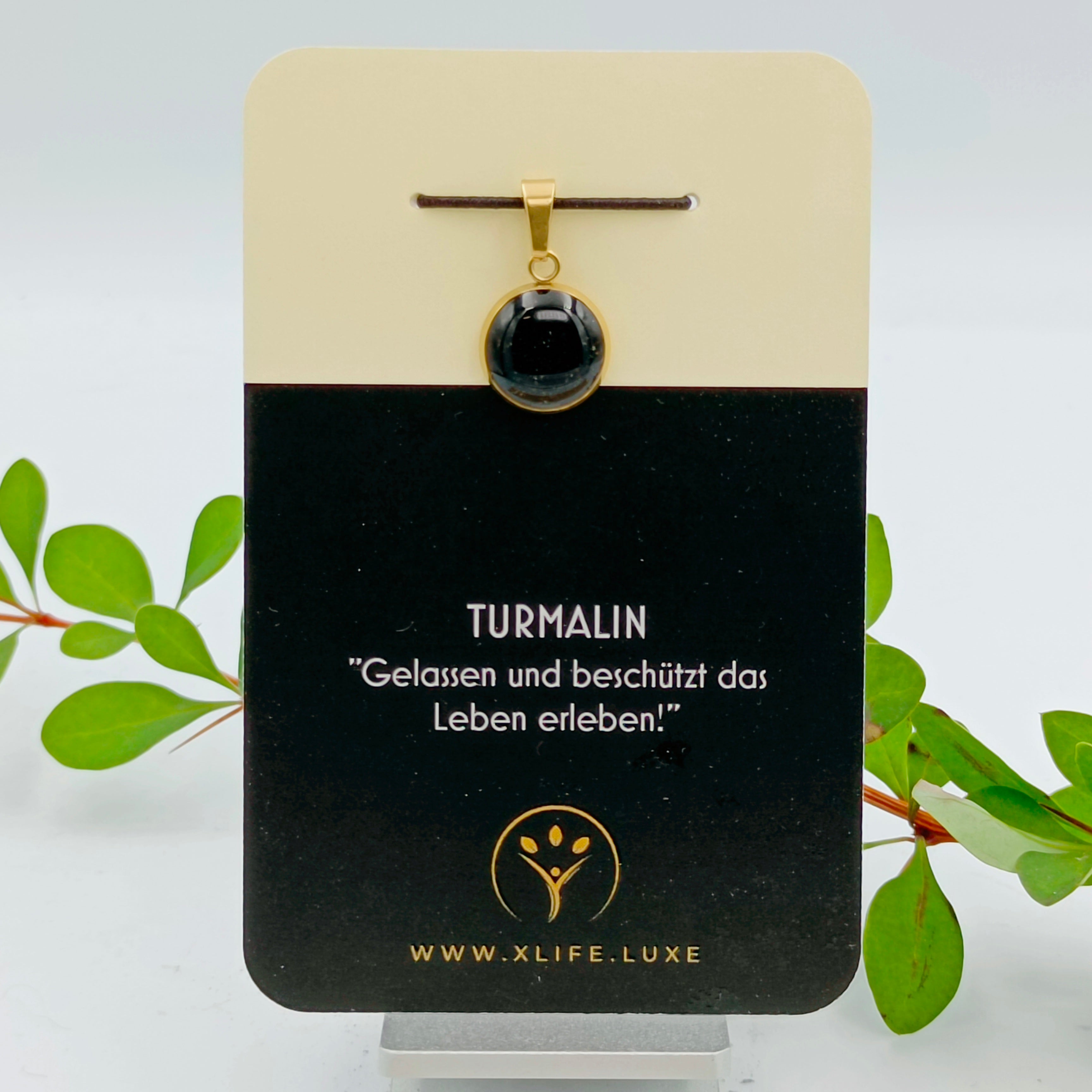 Turmalin Schmuckanhänger - Rund 12mm