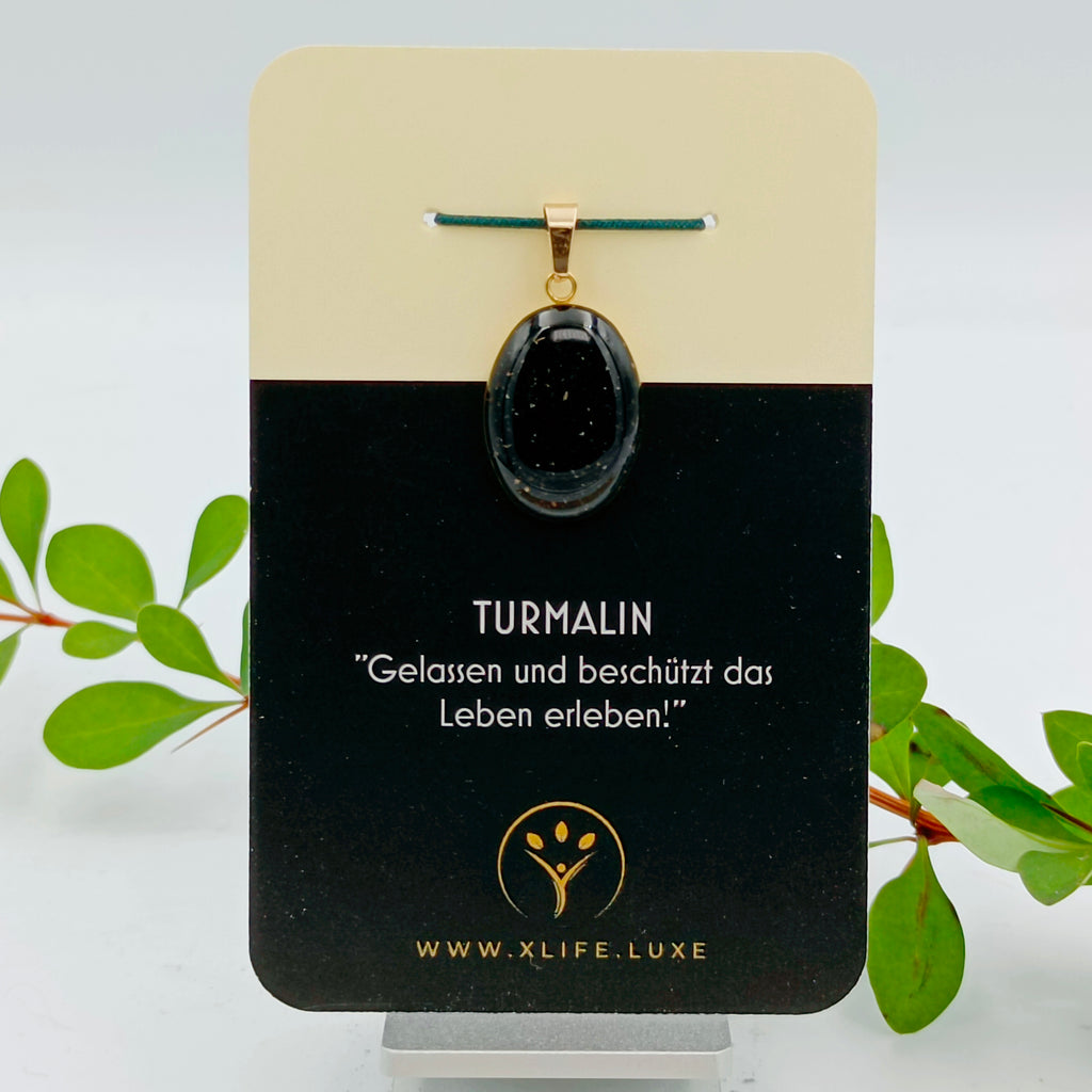 Turmalin Schmuckanhänger - Oval 18 mm