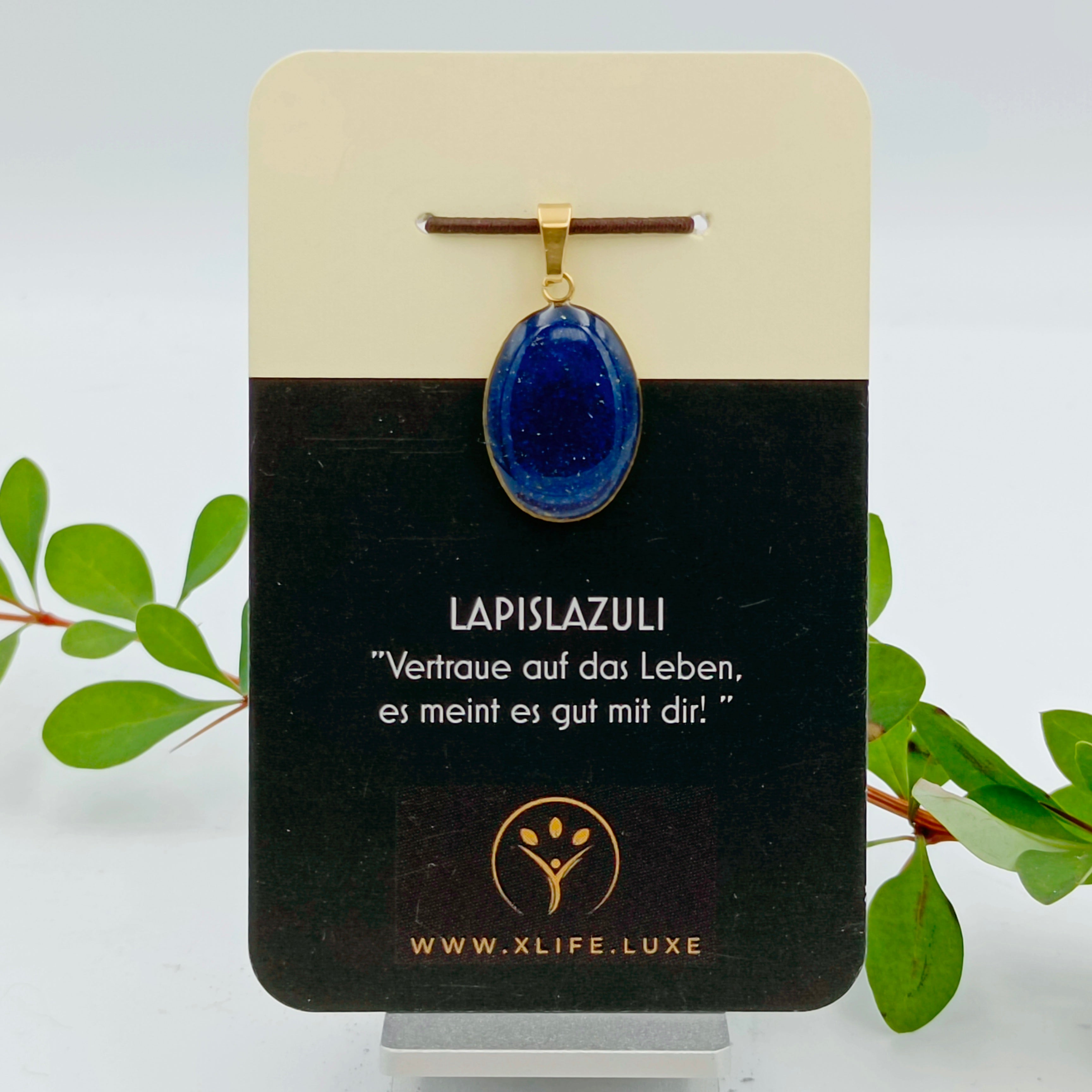 Lapislazuli Schmuckanhänger - Oval 18 mm