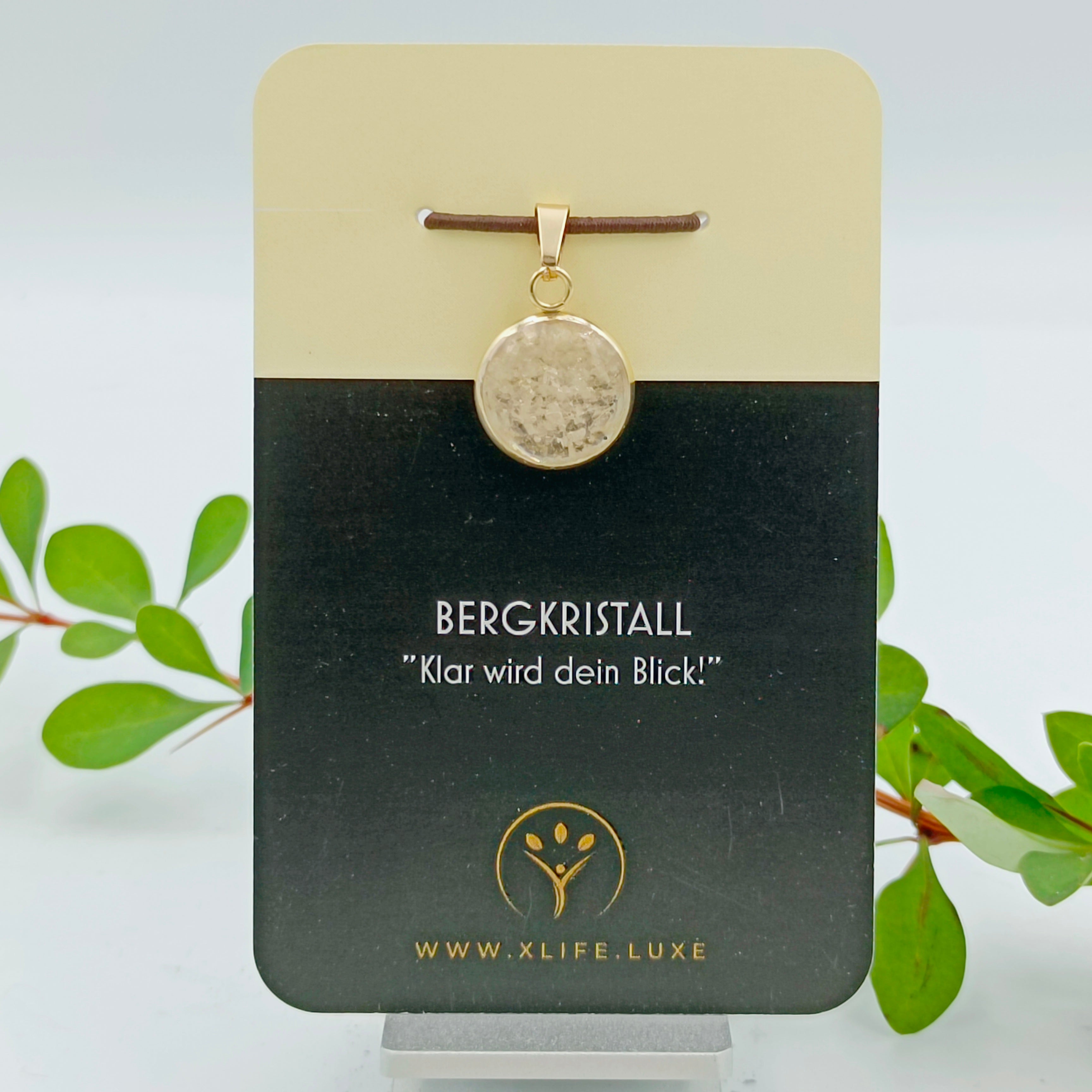 Bergkristall Schmuckanhänger - Rund 14 mm