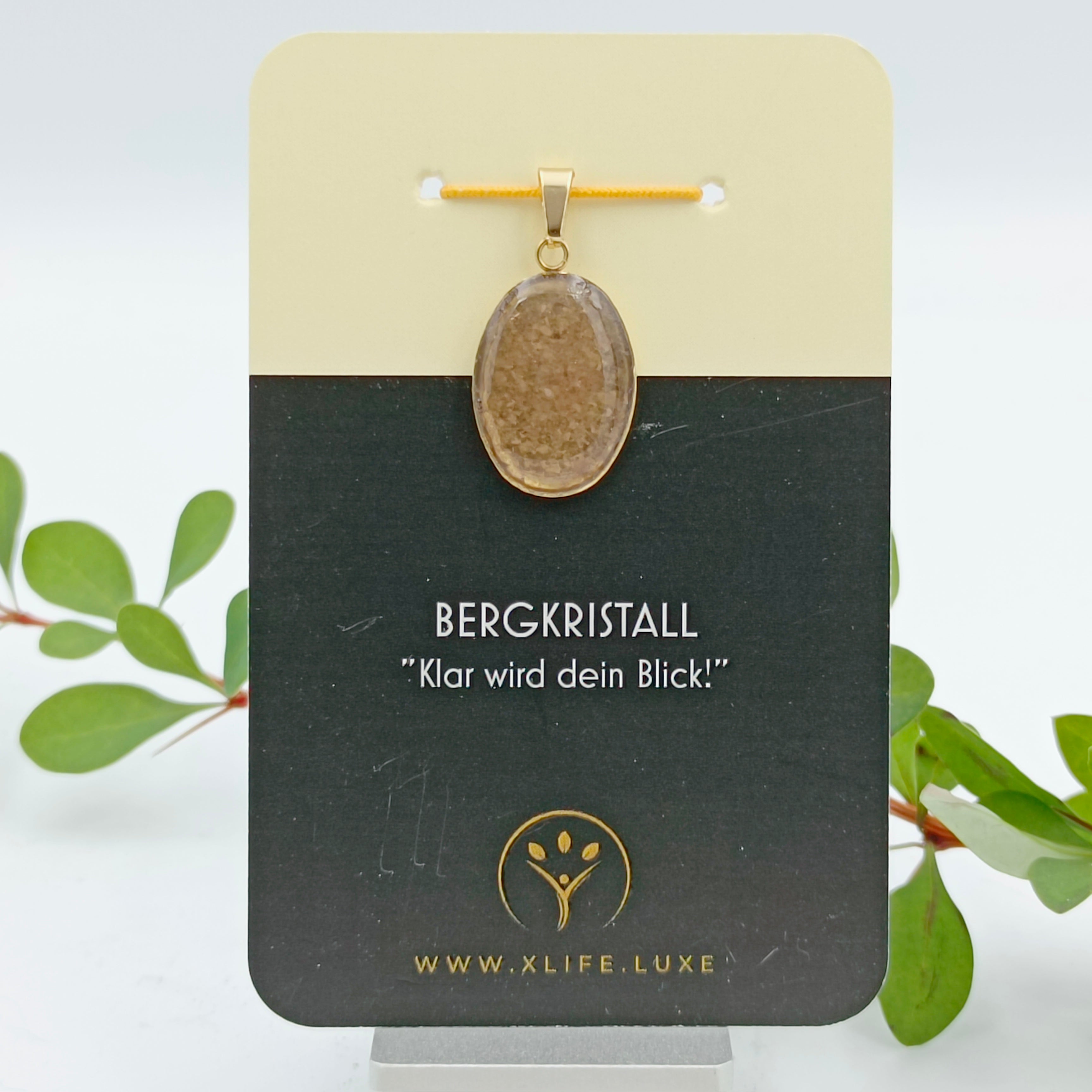 Bergkristall Schmuckanhänger - Oval 18 mm