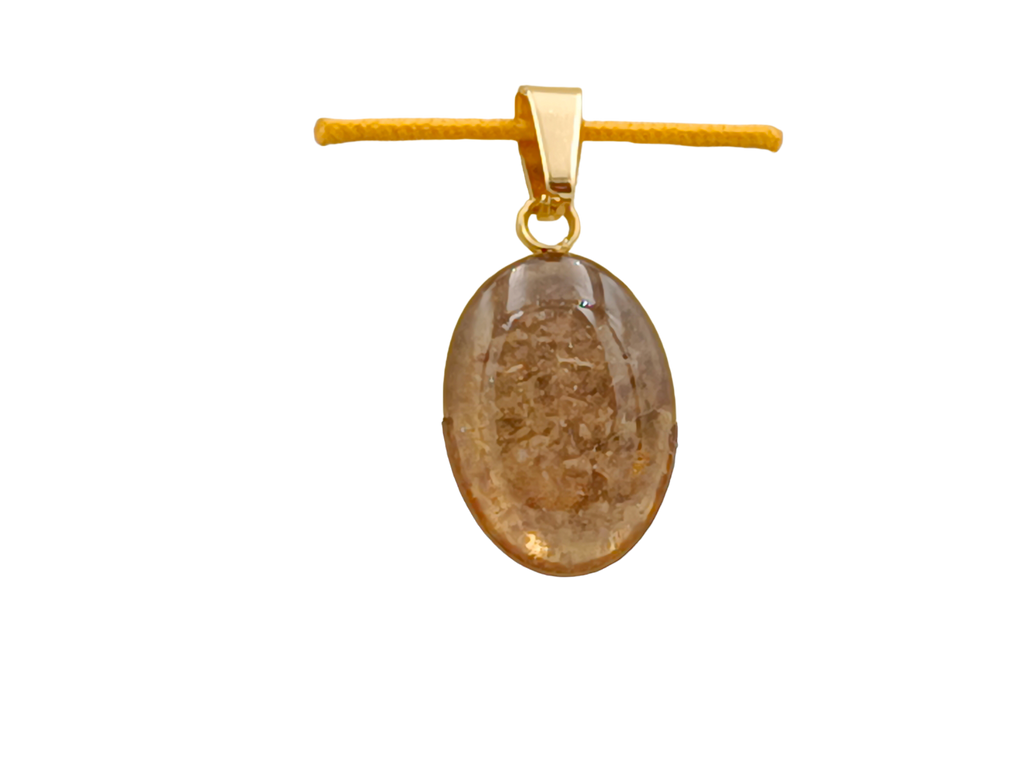 Bergkristall Schmuckanhänger - Oval 18 mm