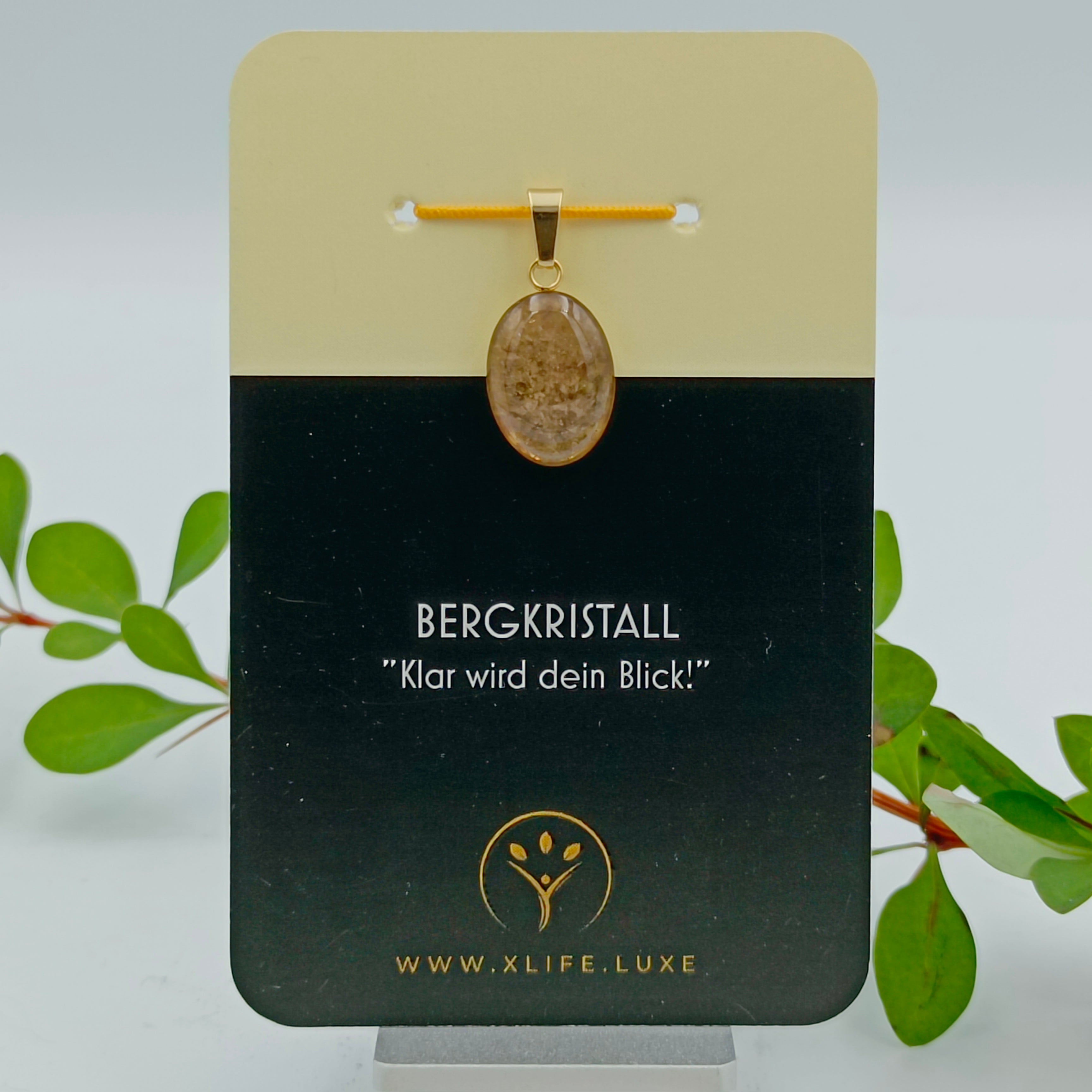 Bergkristall Schmuckanhänger - Oval 14 mm