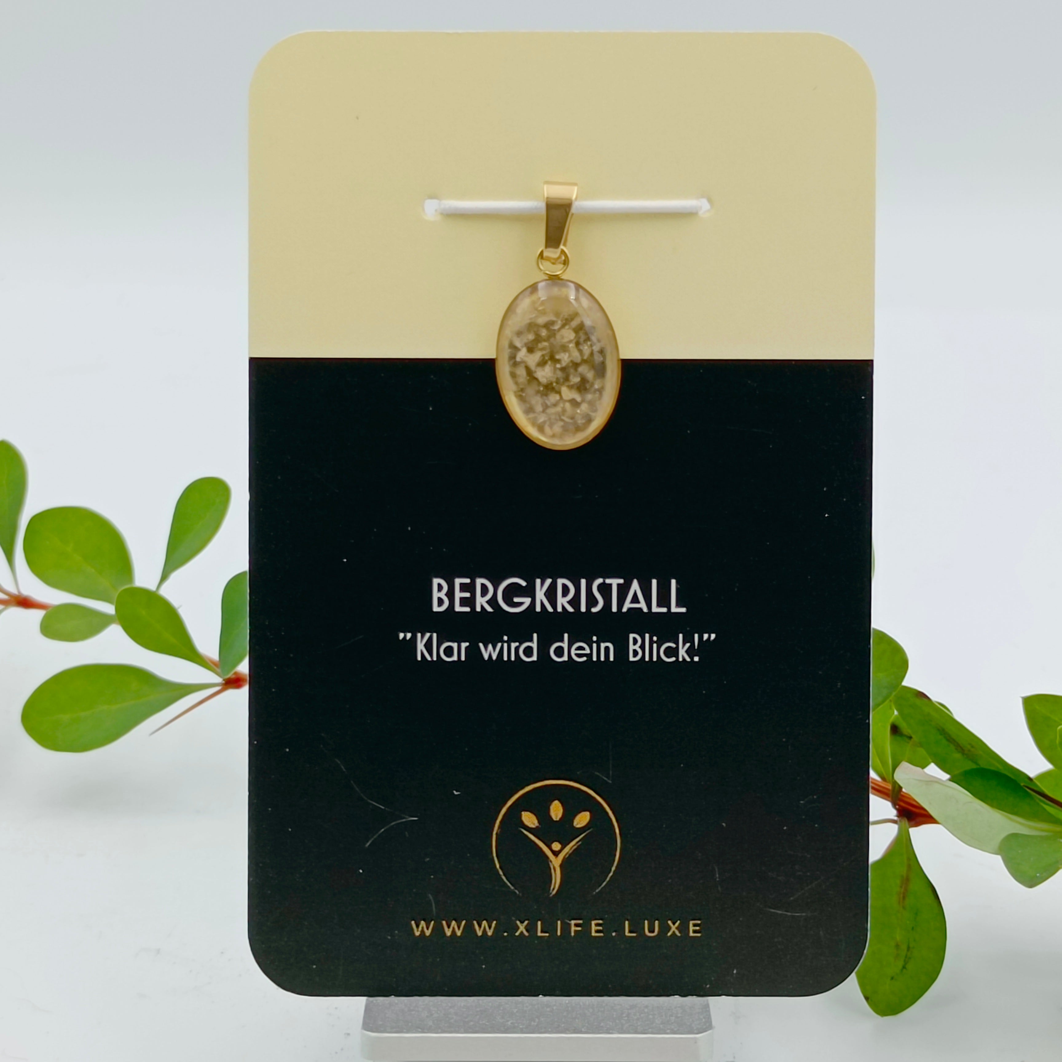 Bergkristall Schmuckanhänger - Oval 14 mm