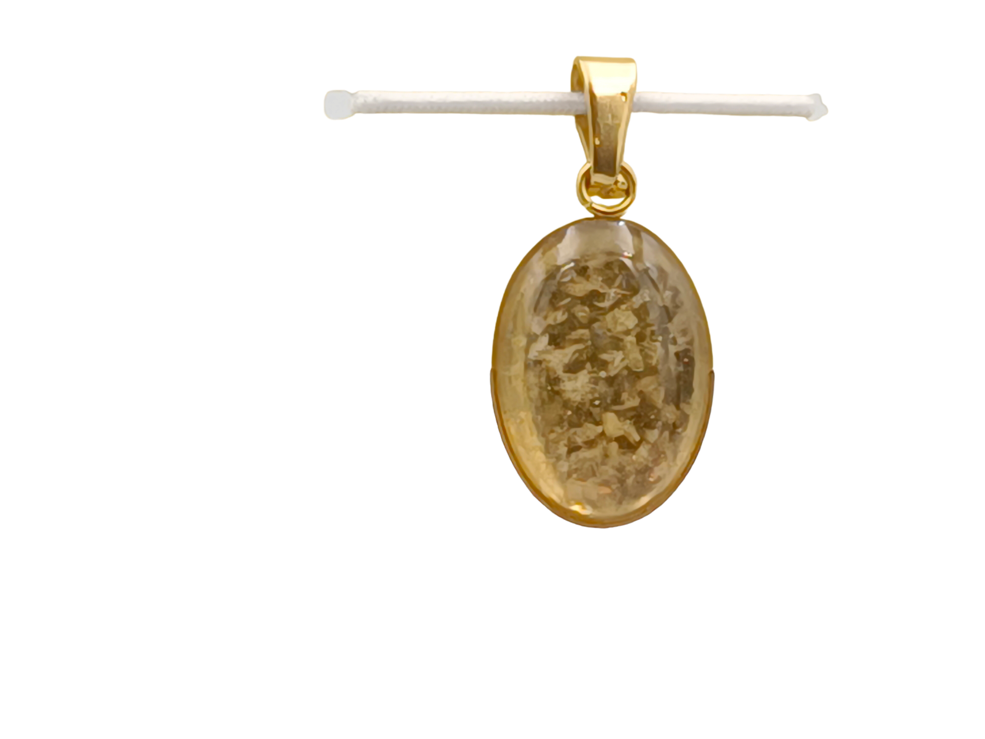 Bergkristall Schmuckanhänger - Oval 14 mm