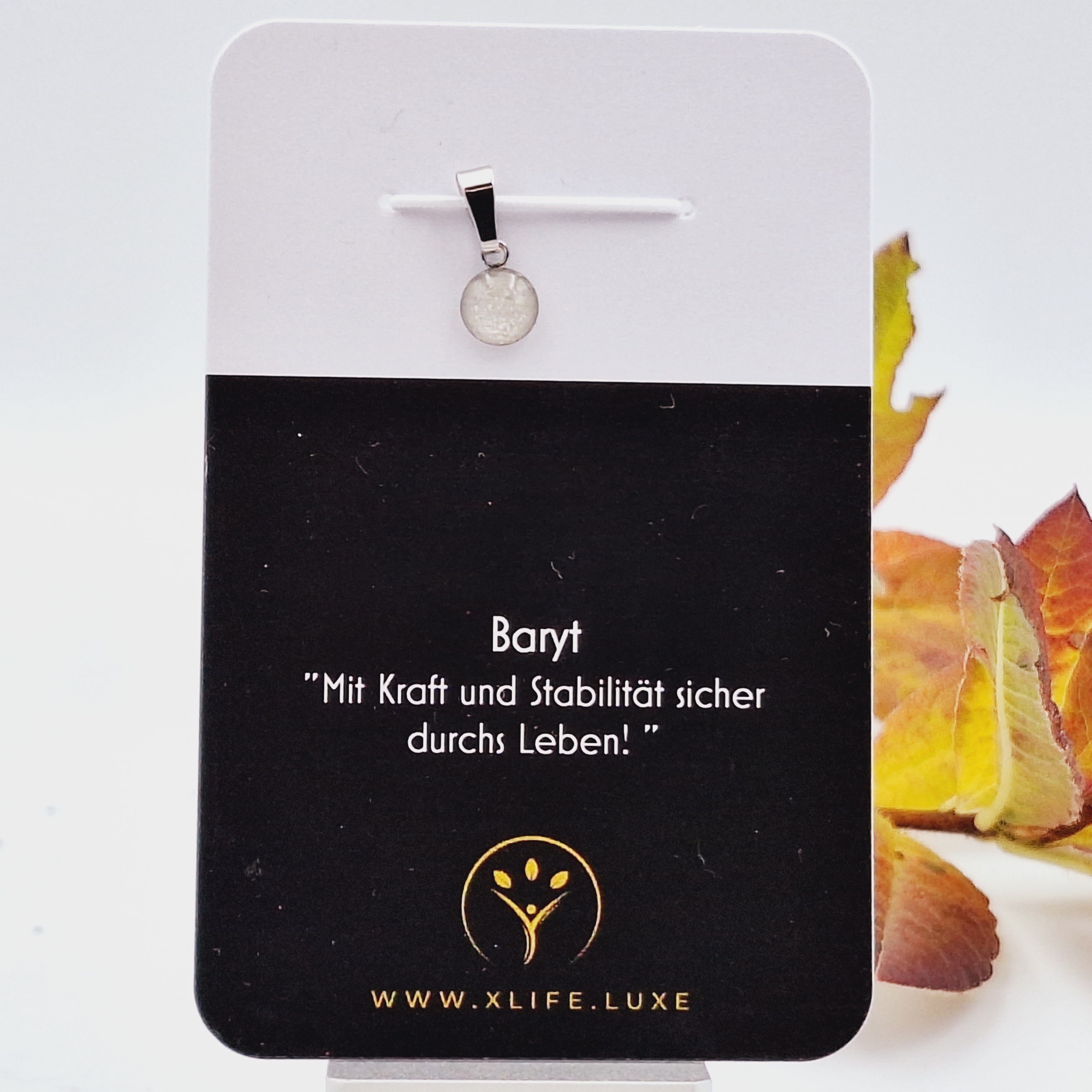 Baryt Schmuckhänger Rund 6mm Edelstahl