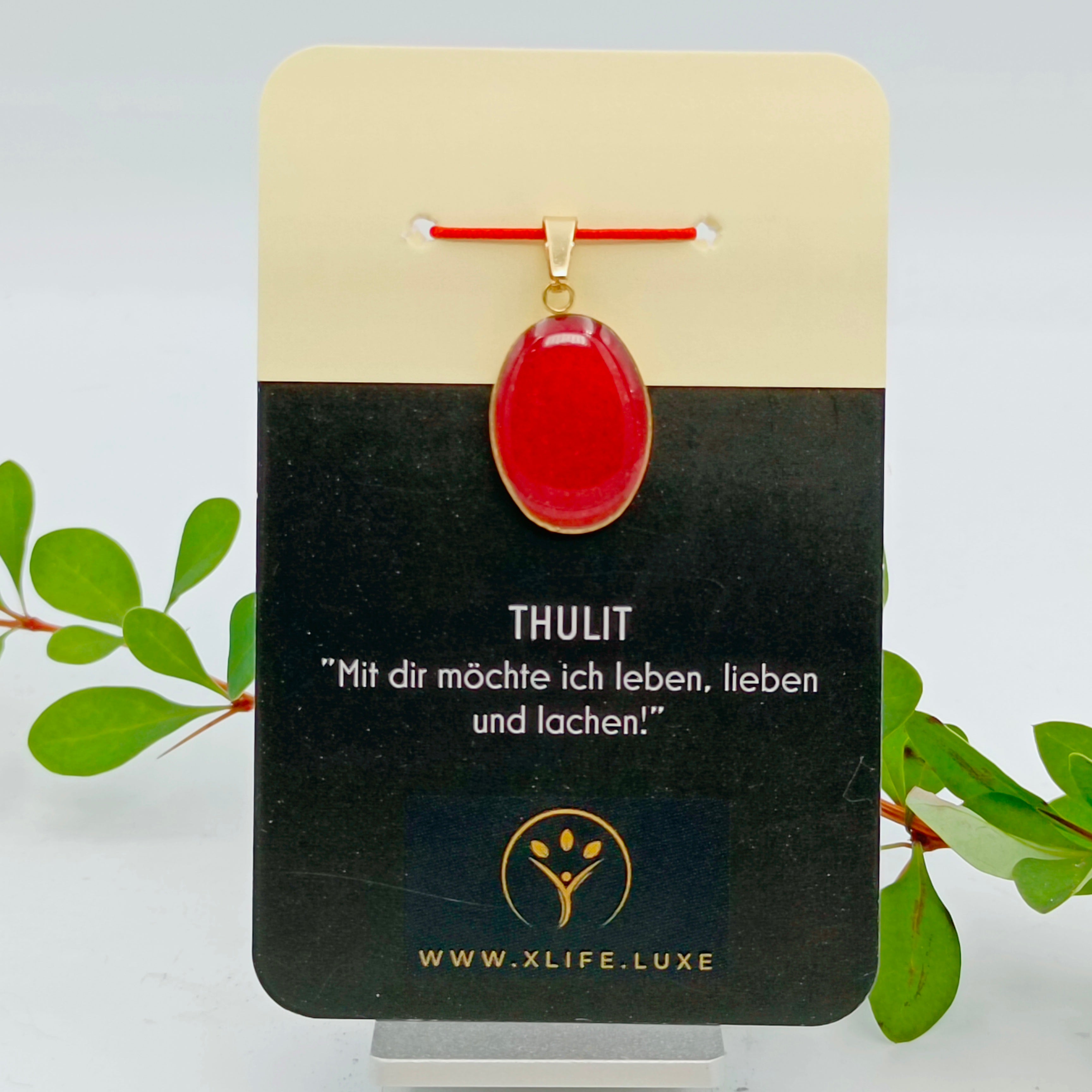 Thulit Schmuckanhänger - Oval 18 mm