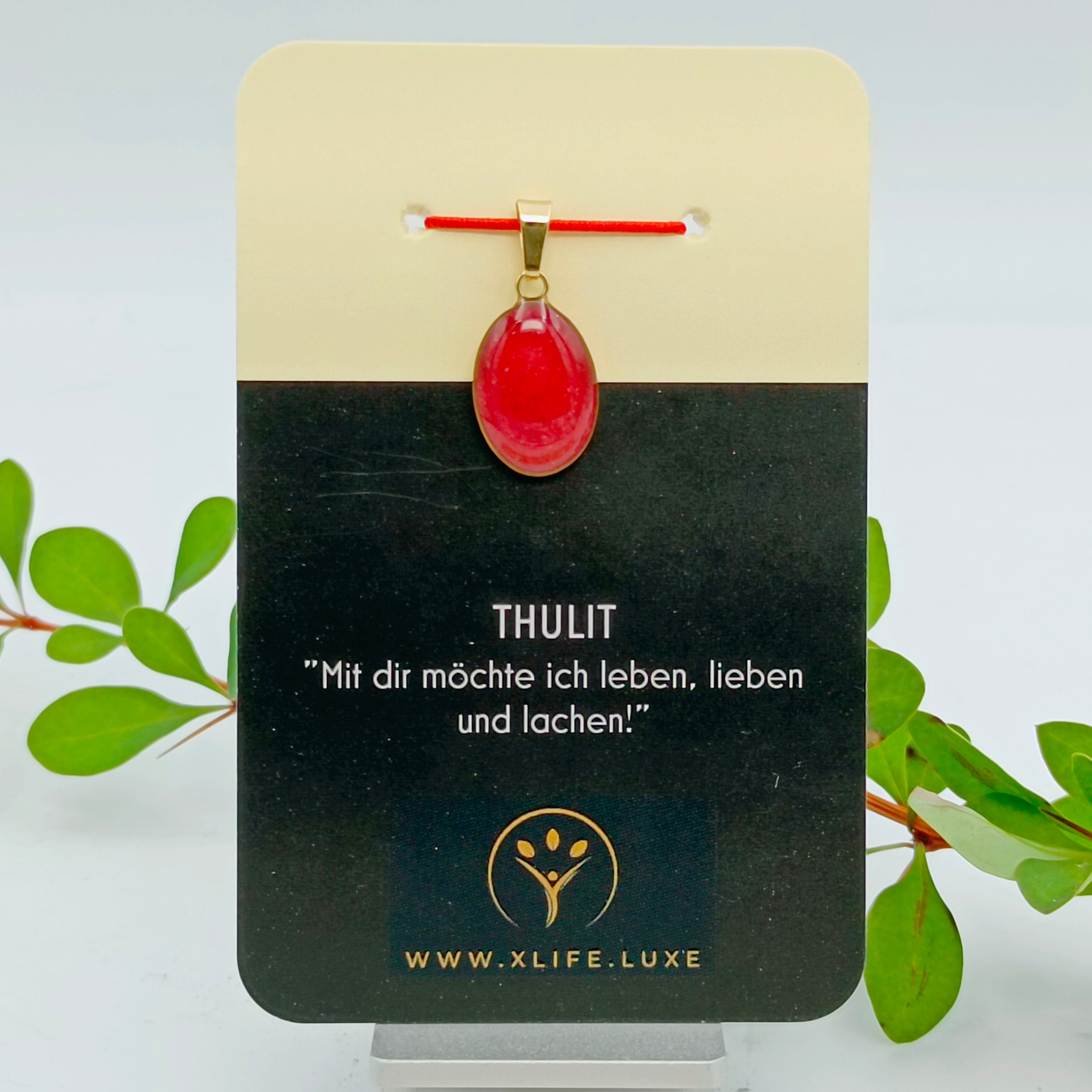 Thulit Schmuckanhänger - Oval 14 mm