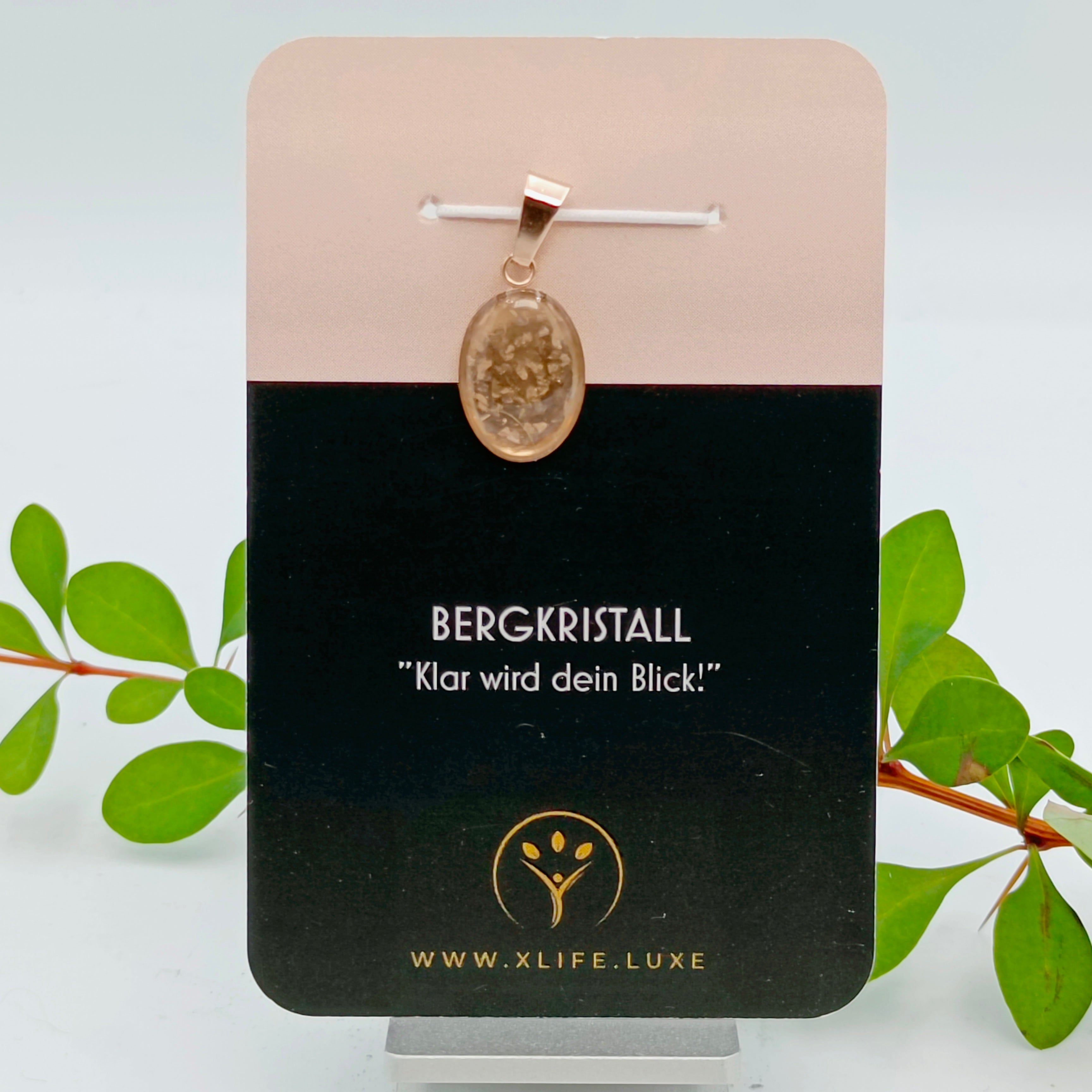 Bergkristall Schmuckanhänger - Oval 14 mm