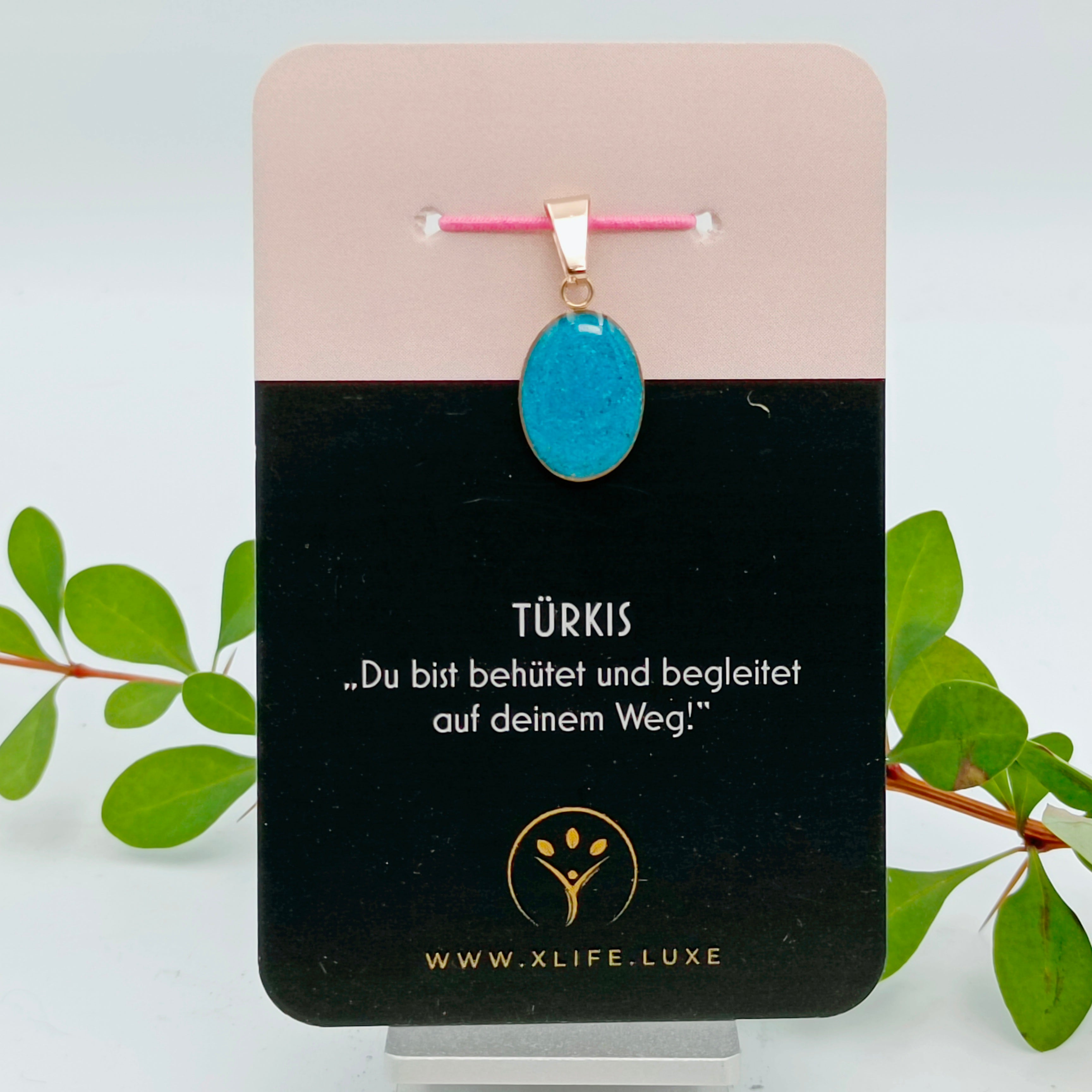 Türkis Schmuckanhänger - Oval 14 mm