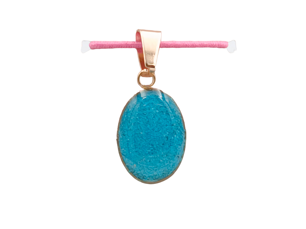 Türkis Schmuckanhänger - Oval 14 mm