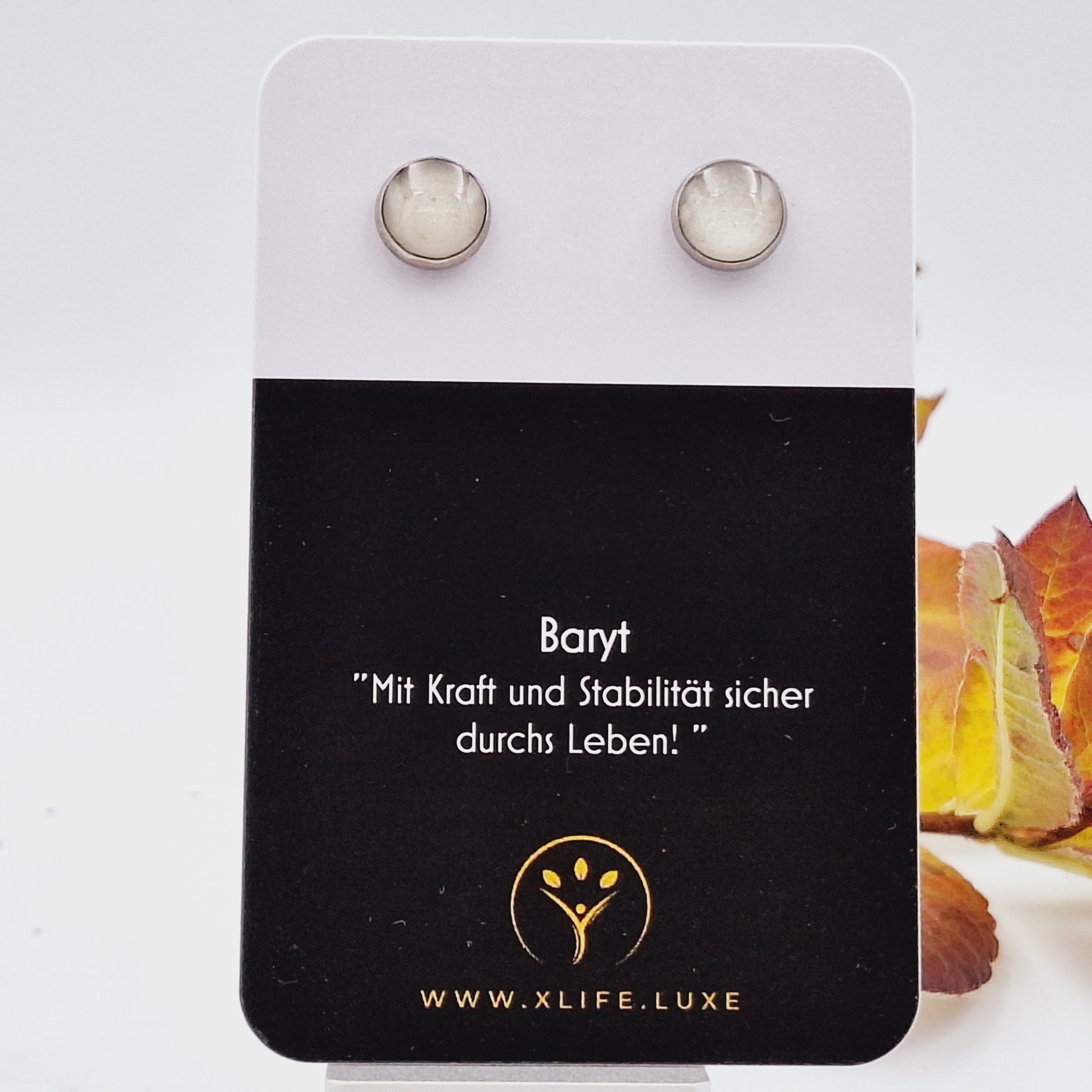 Baryt Ohrstecker 10mm Edelstahl