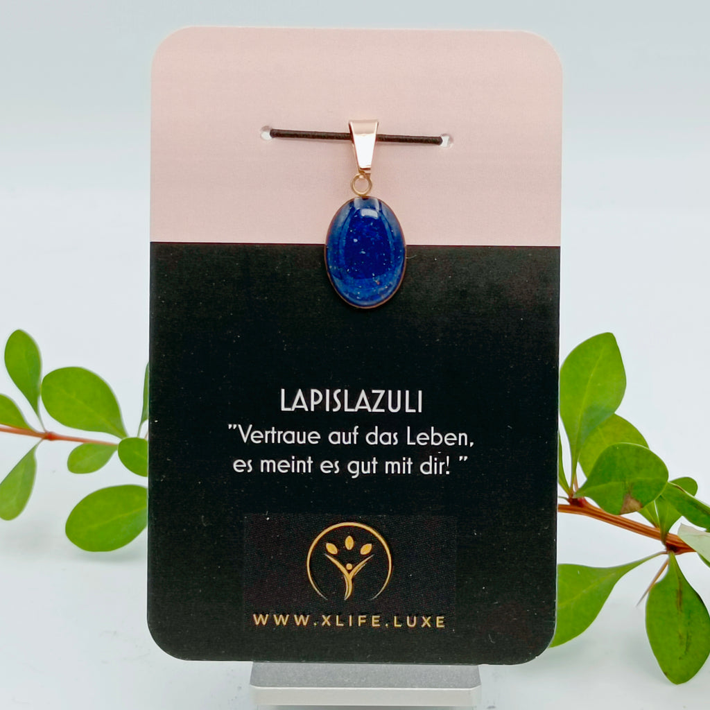 Lapislazuli Schmuckanhänger - Oval 14 mm