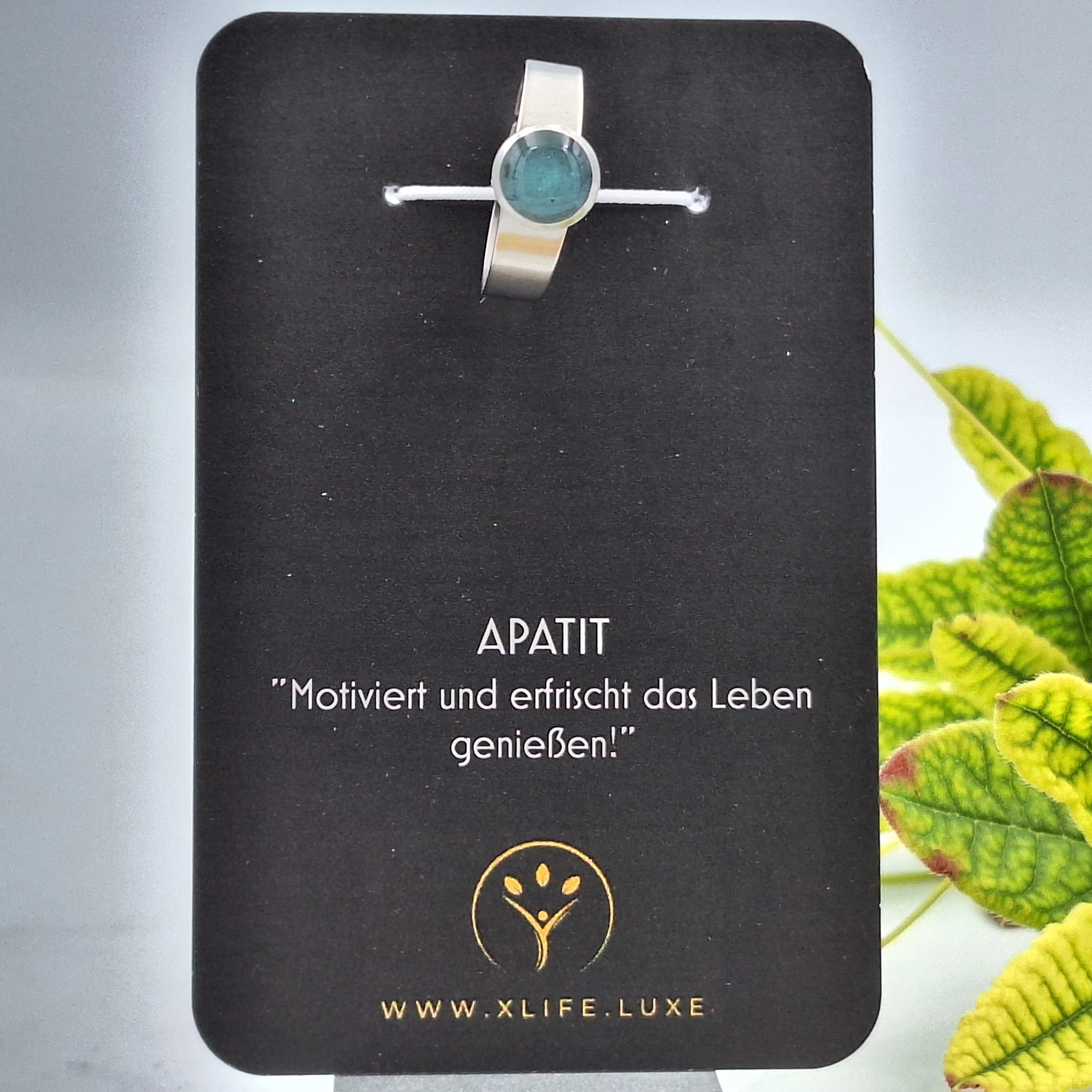 Apatit Edelstahl Ring 8mm