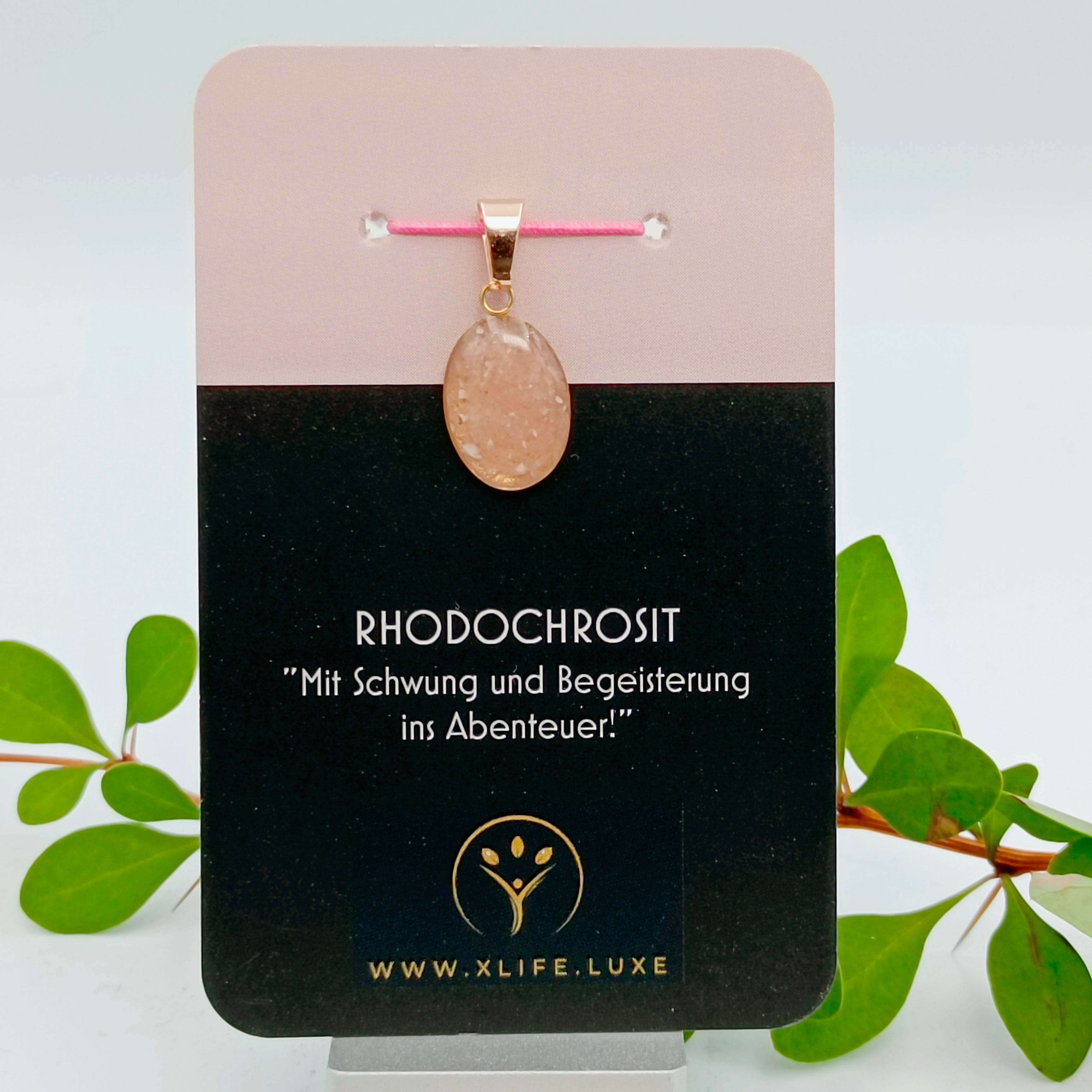 Rhodochrosit Schmuckanhänger - Oval 14mm Dm