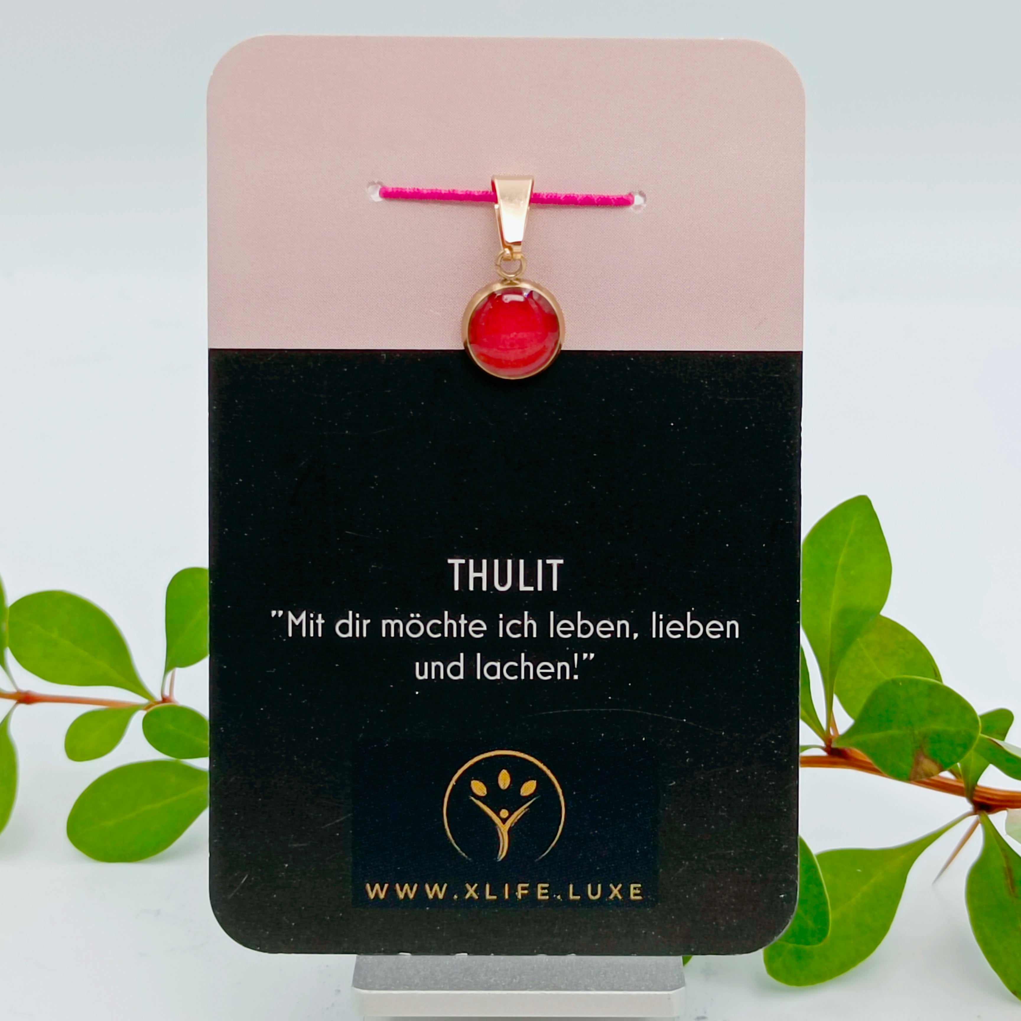 Thulit Schmuckanhänger - Rund 10mm