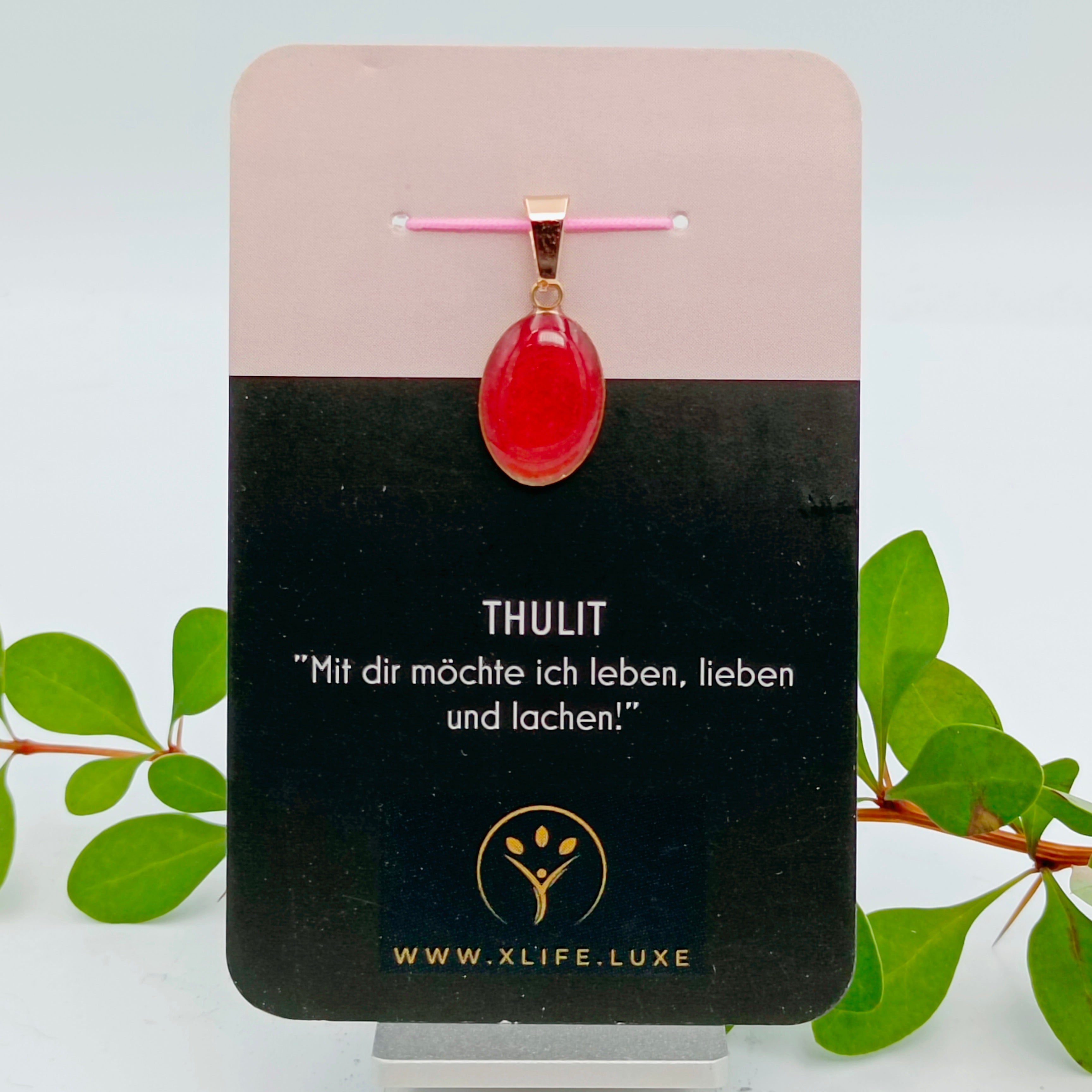 Thulit Schmuckanhänger - Oval 14mm