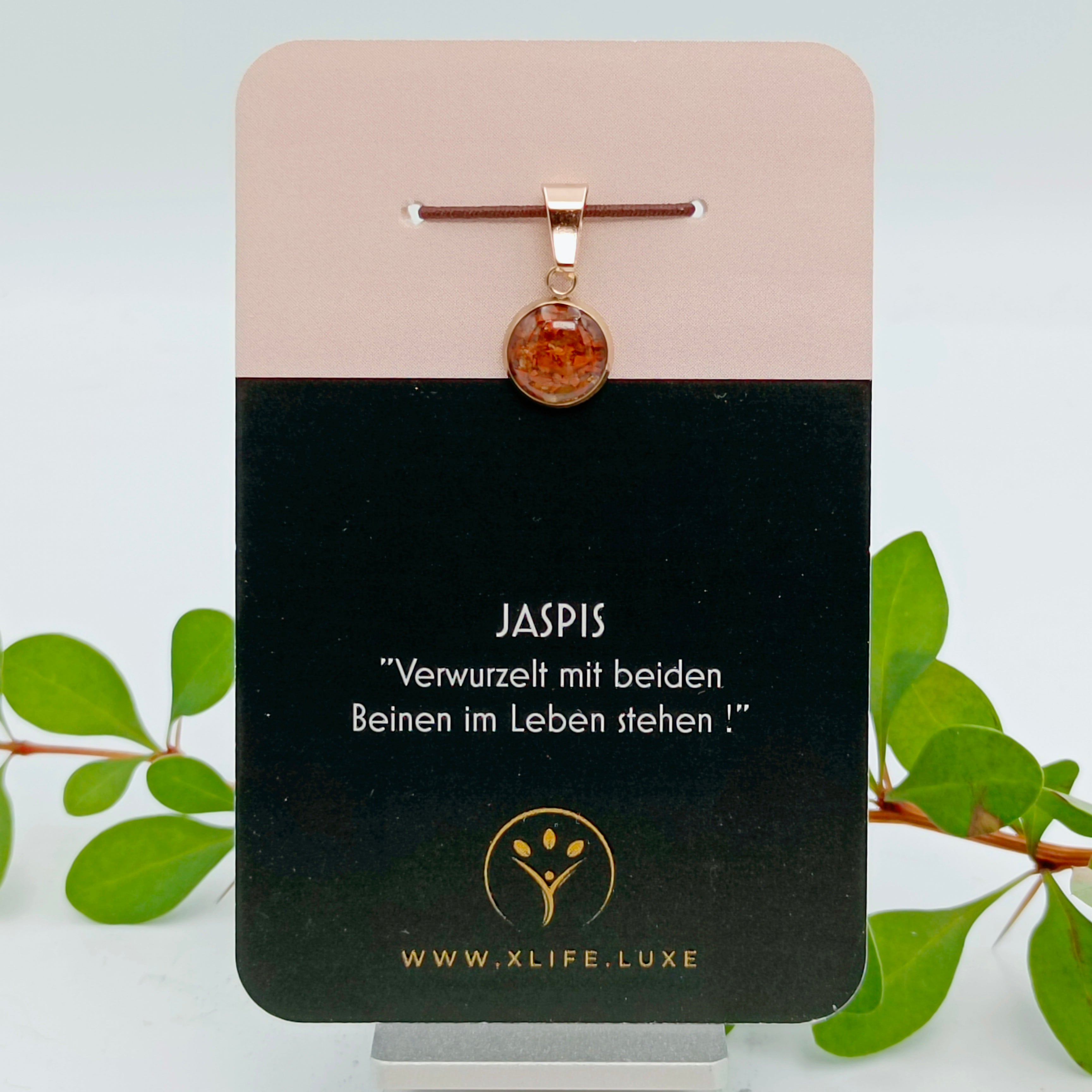 Jaspis Schmuckanhänger - Rund 10mm